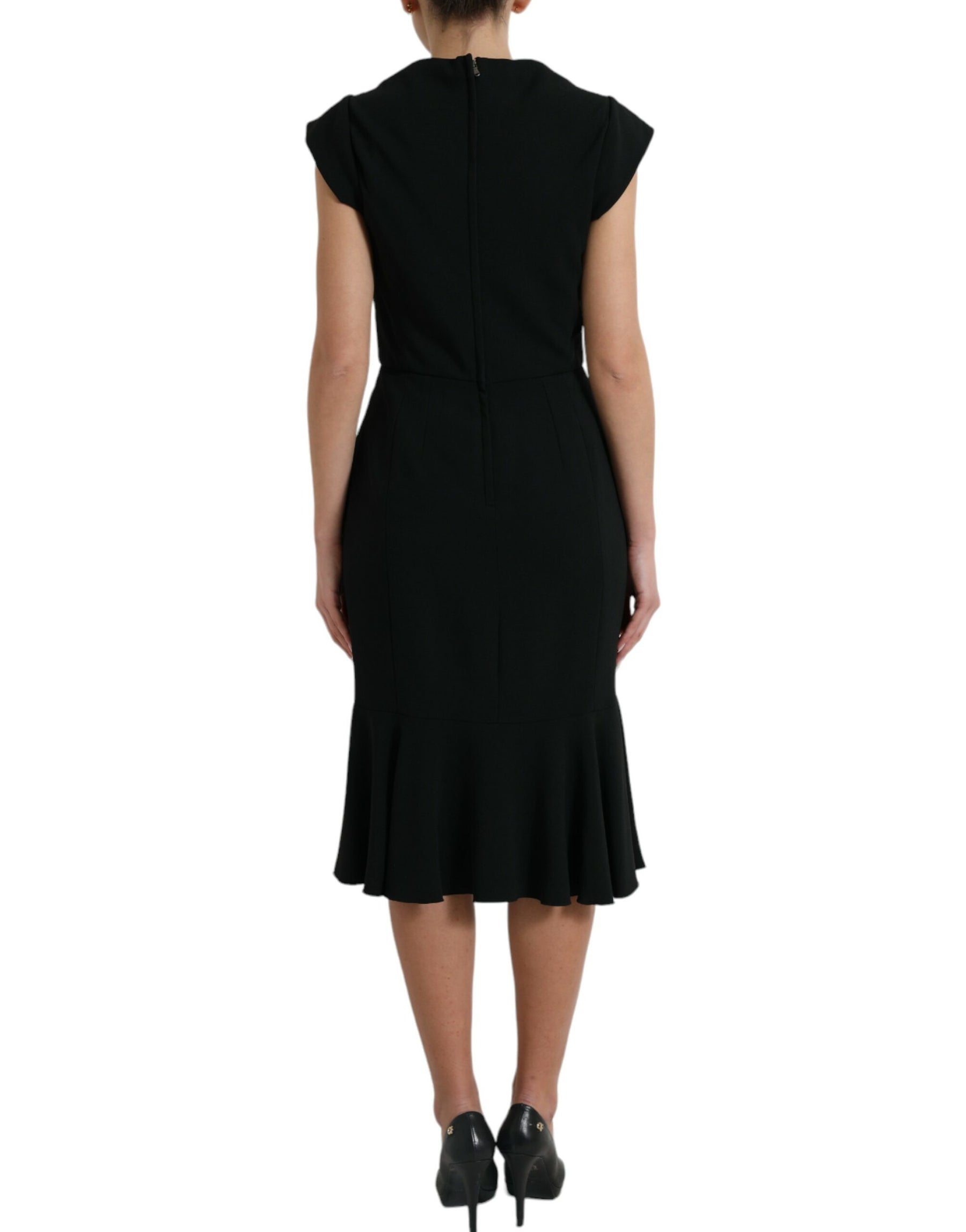 Dolce & Gabbana Black Cady Viscose Sleeveless Dress | Regal Royce