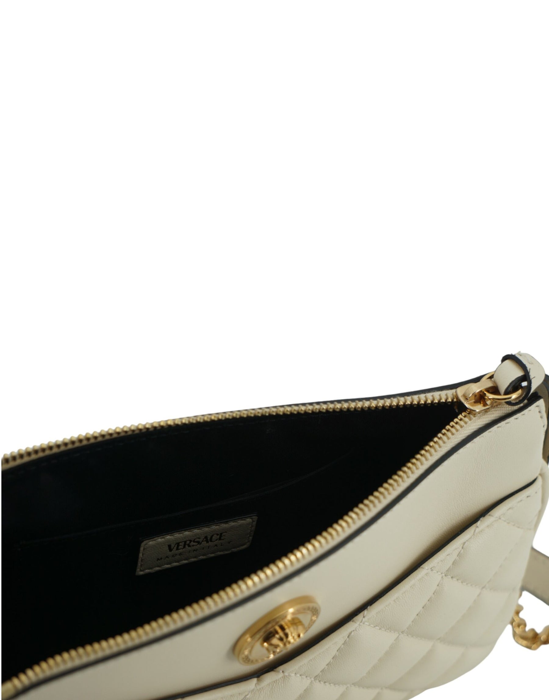 Versace White Lamb Leather Pouch Crossbody Bag | Regal Royce