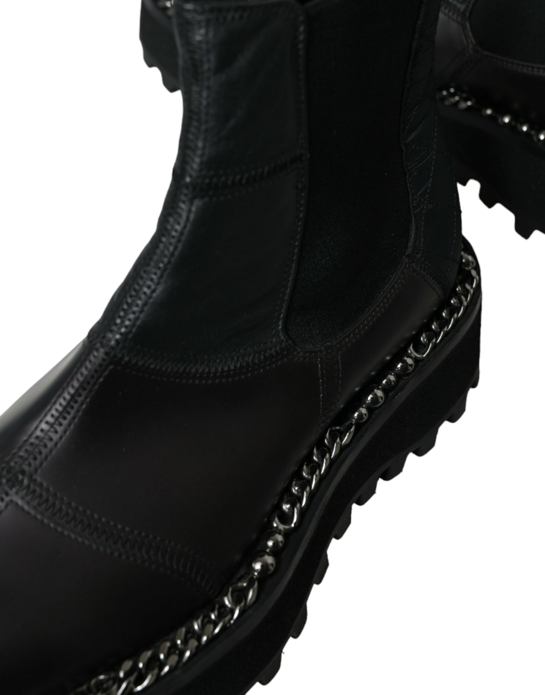 Dolce & Gabbana Black Leather Slip On Stretch Chelsea Boots Shoes | Regal Royce