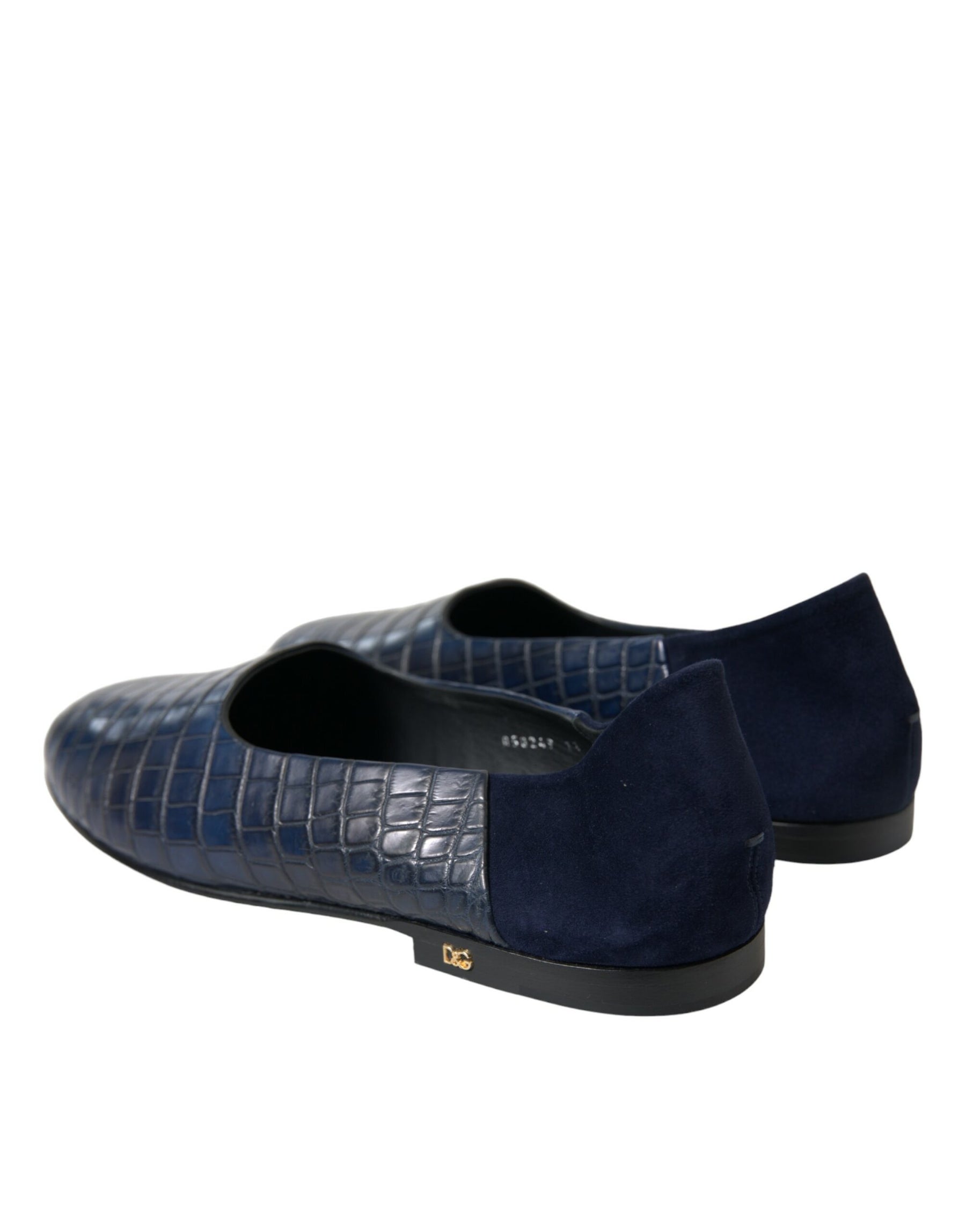 Dolce & Gabbana Blue Crocodile Leather Loafers Slip On Shoes | Regal Royce