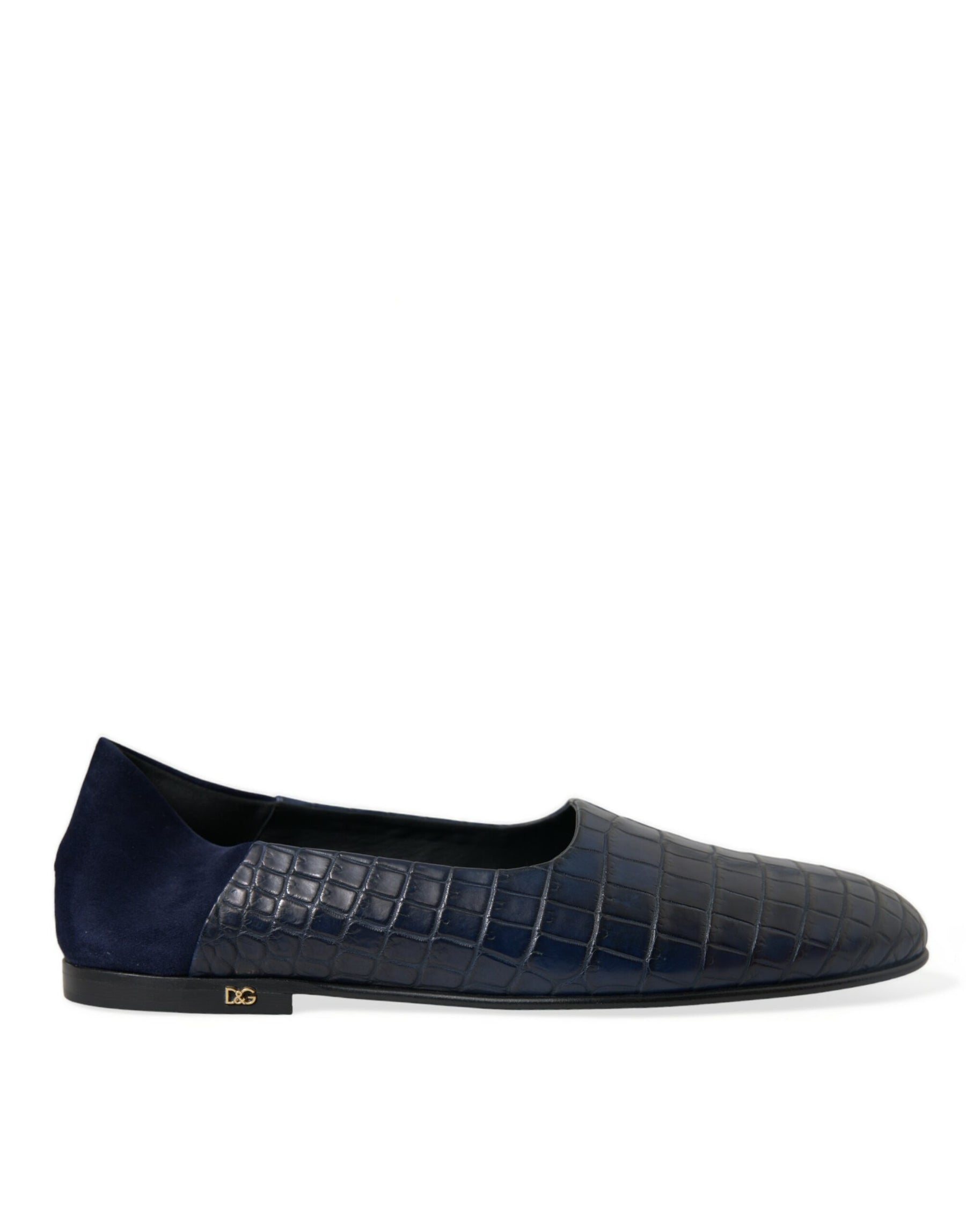 Dolce & Gabbana Blue Crocodile Leather Loafers Slip On Shoes | Regal Royce