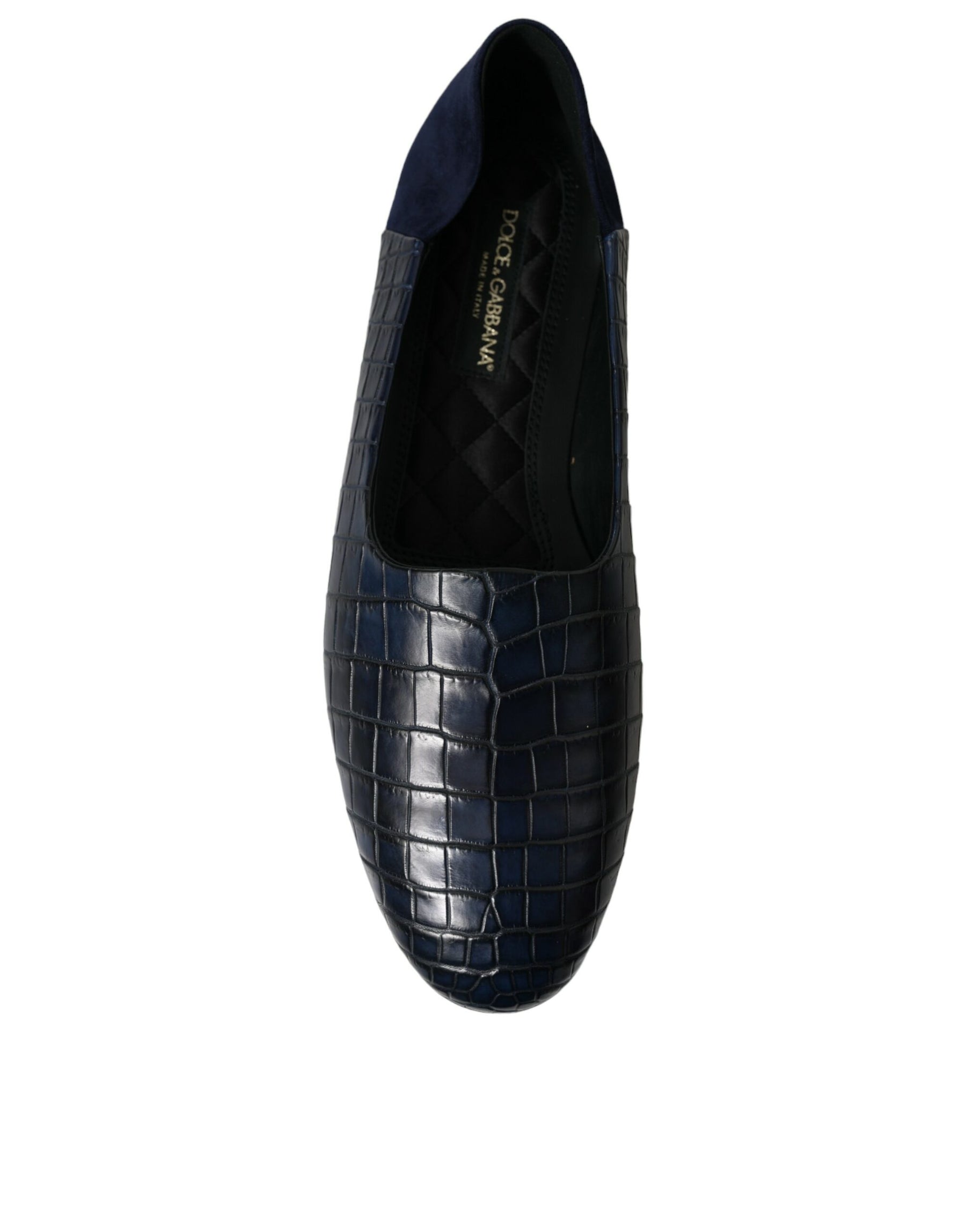 Dolce & Gabbana Blue Crocodile Leather Loafers Slip On Shoes | Regal Royce