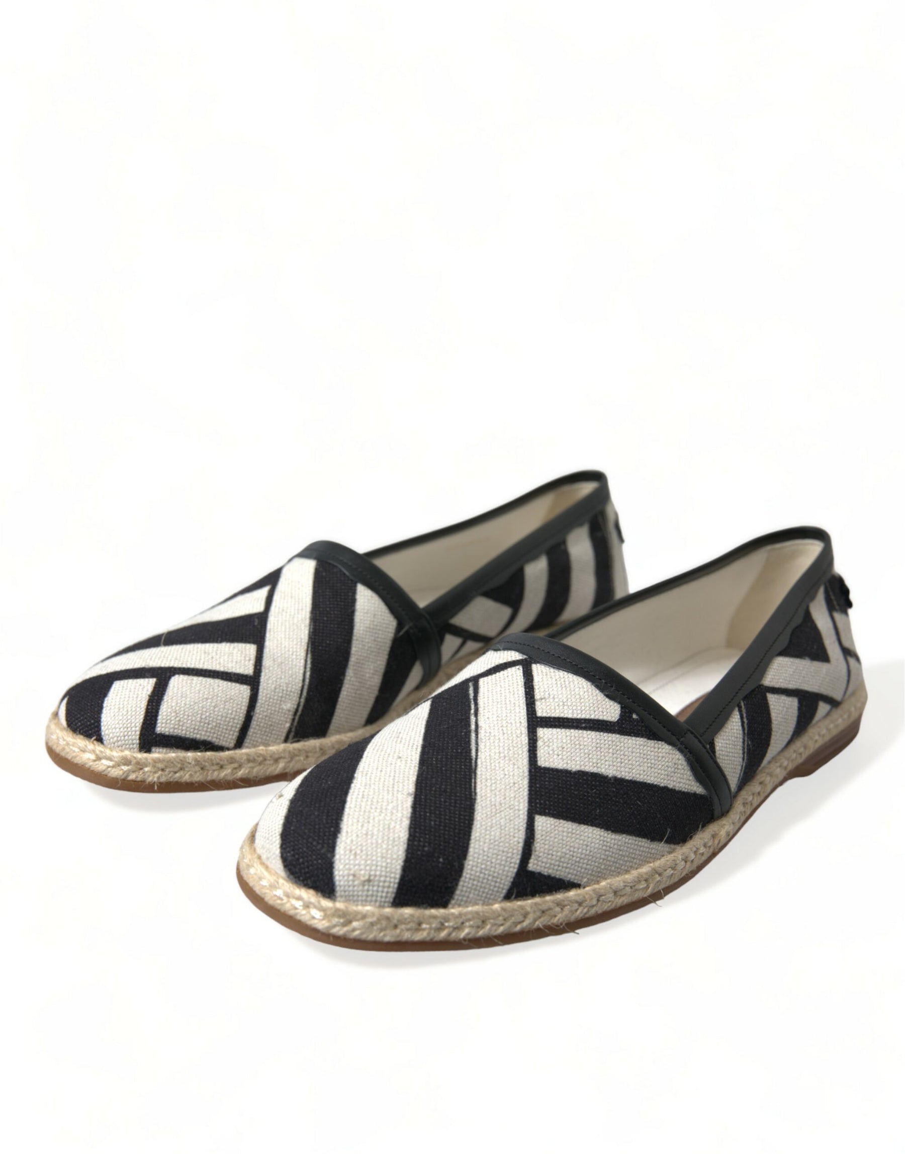 Dolce & Gabbana Beige Black Striped Canvas Espadrilles MONDELLO Shoes | Regal Royce