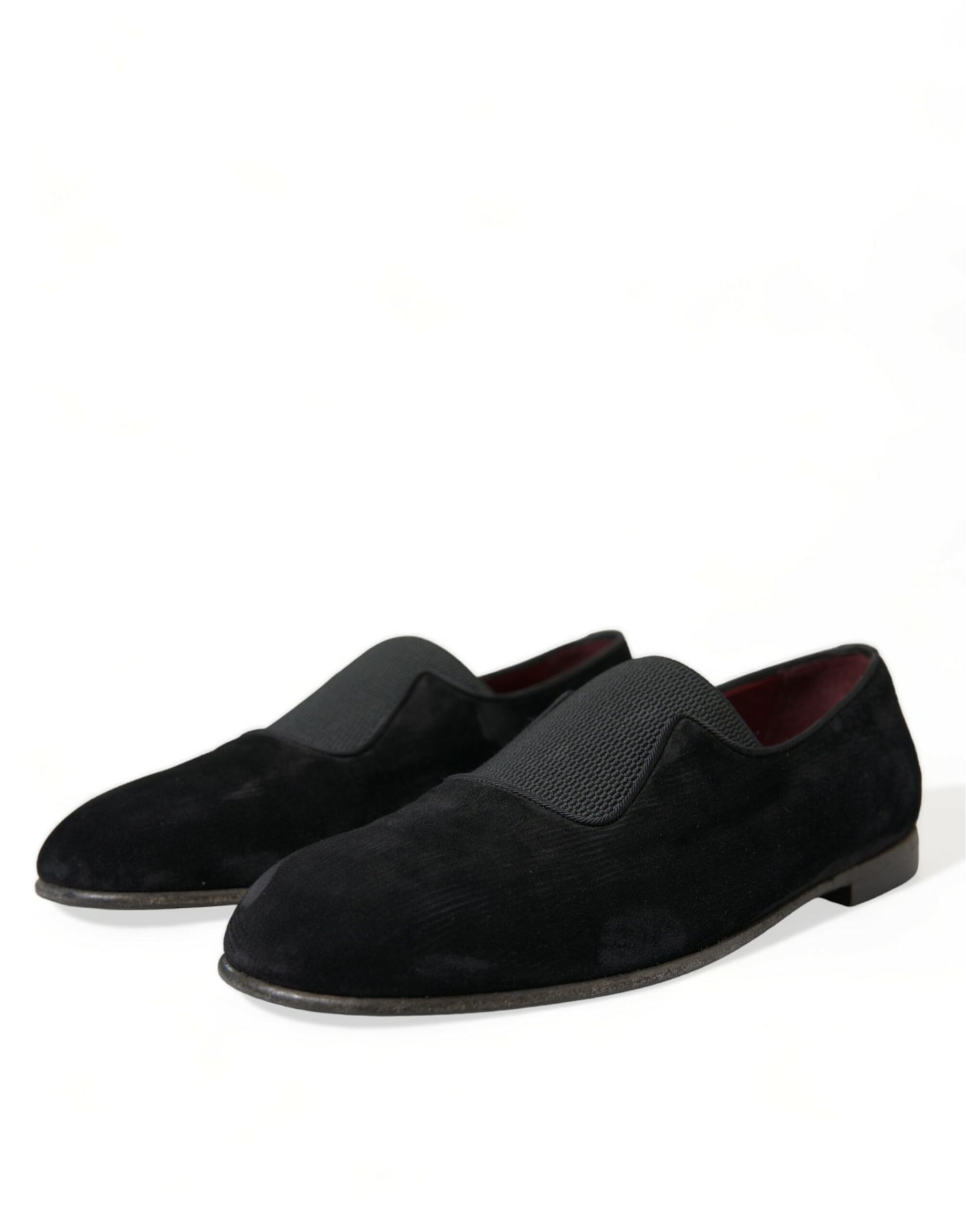 Dolce & Gabbana Black RUNWAY Velour AMALFI Loafers Shoes | Regal Royce