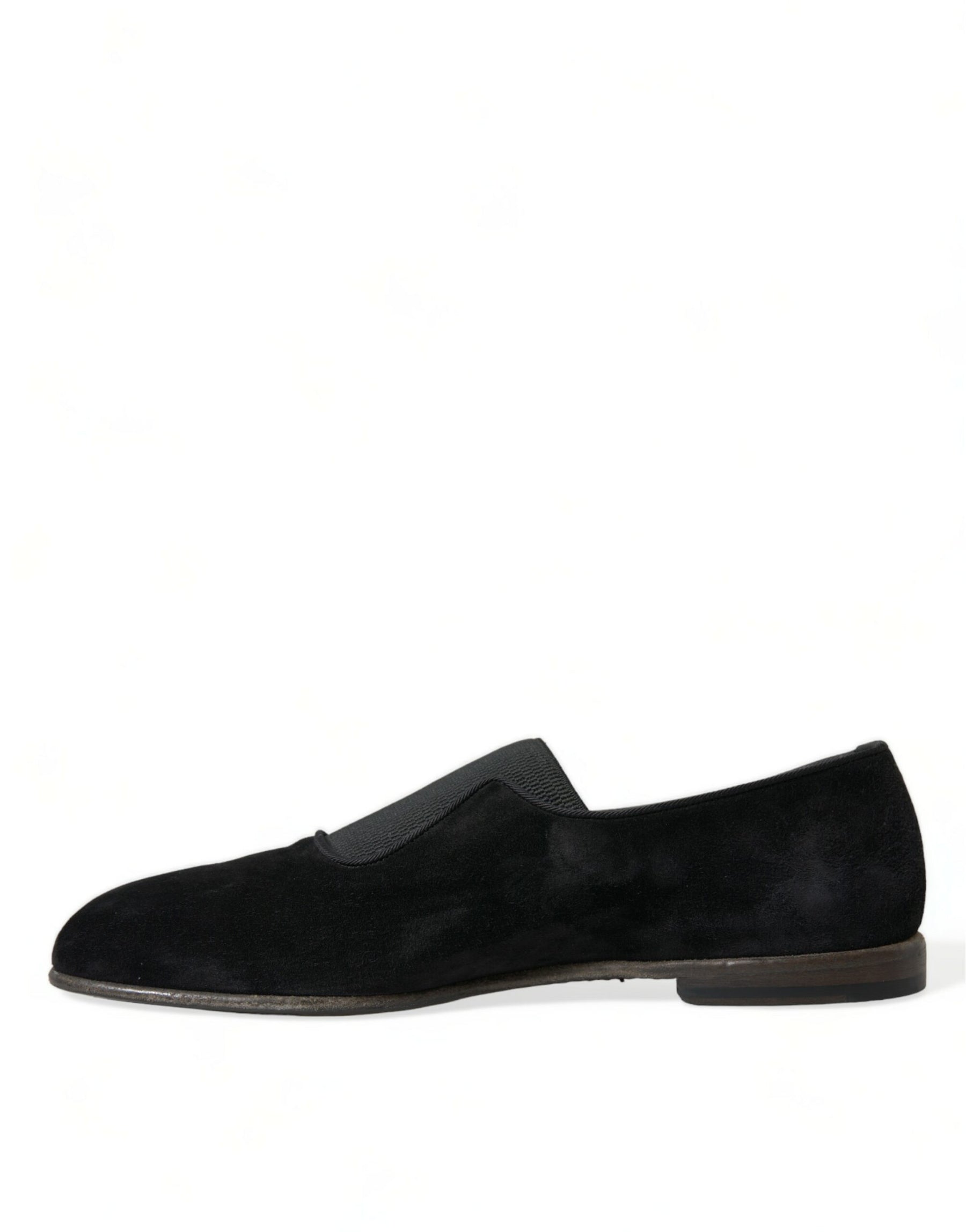Dolce & Gabbana Black RUNWAY Velour AMALFI Loafers Shoes | Regal Royce
