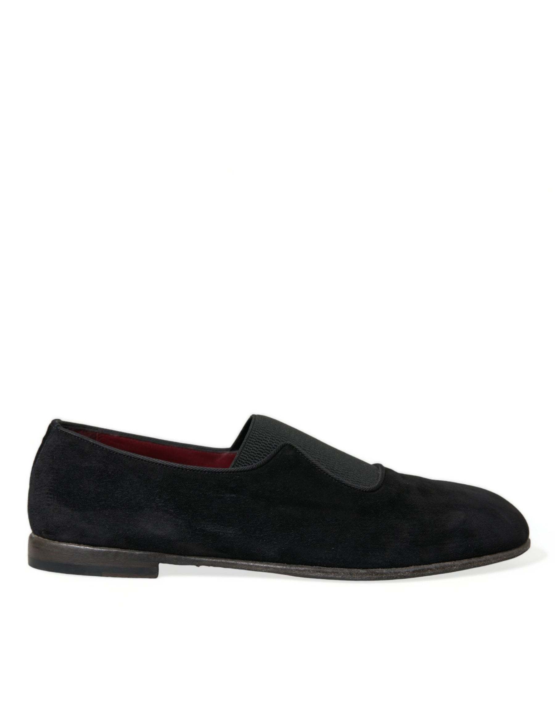 Dolce & Gabbana Black RUNWAY Velour AMALFI Loafers Shoes | Regal Royce