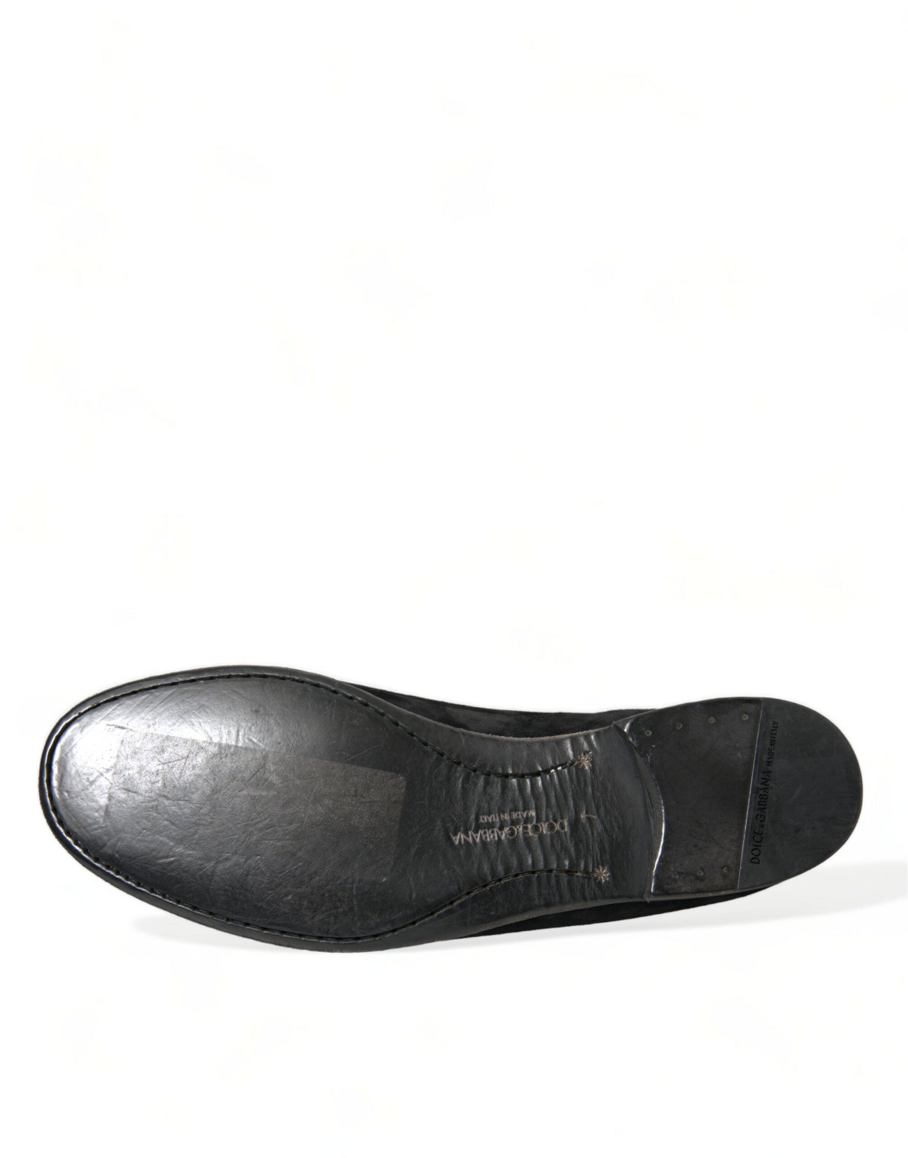 Dolce & Gabbana Black RUNWAY Velour AMALFI Loafers Shoes | Regal Royce