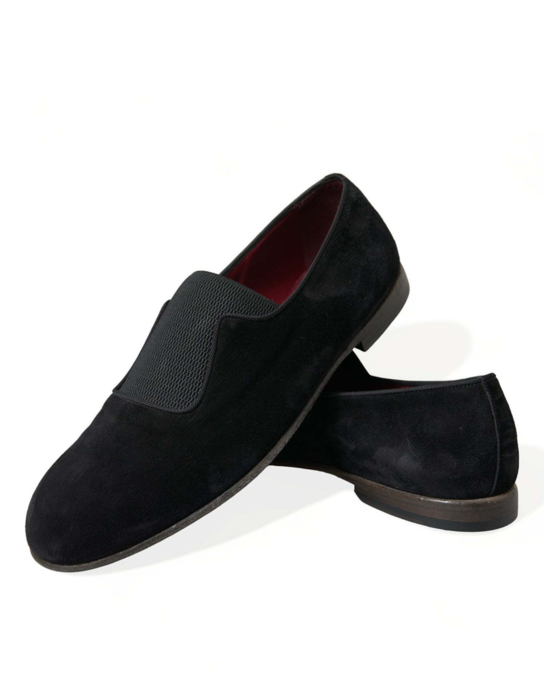 Dolce & Gabbana Black RUNWAY Velour AMALFI Loafers Shoes | Regal Royce