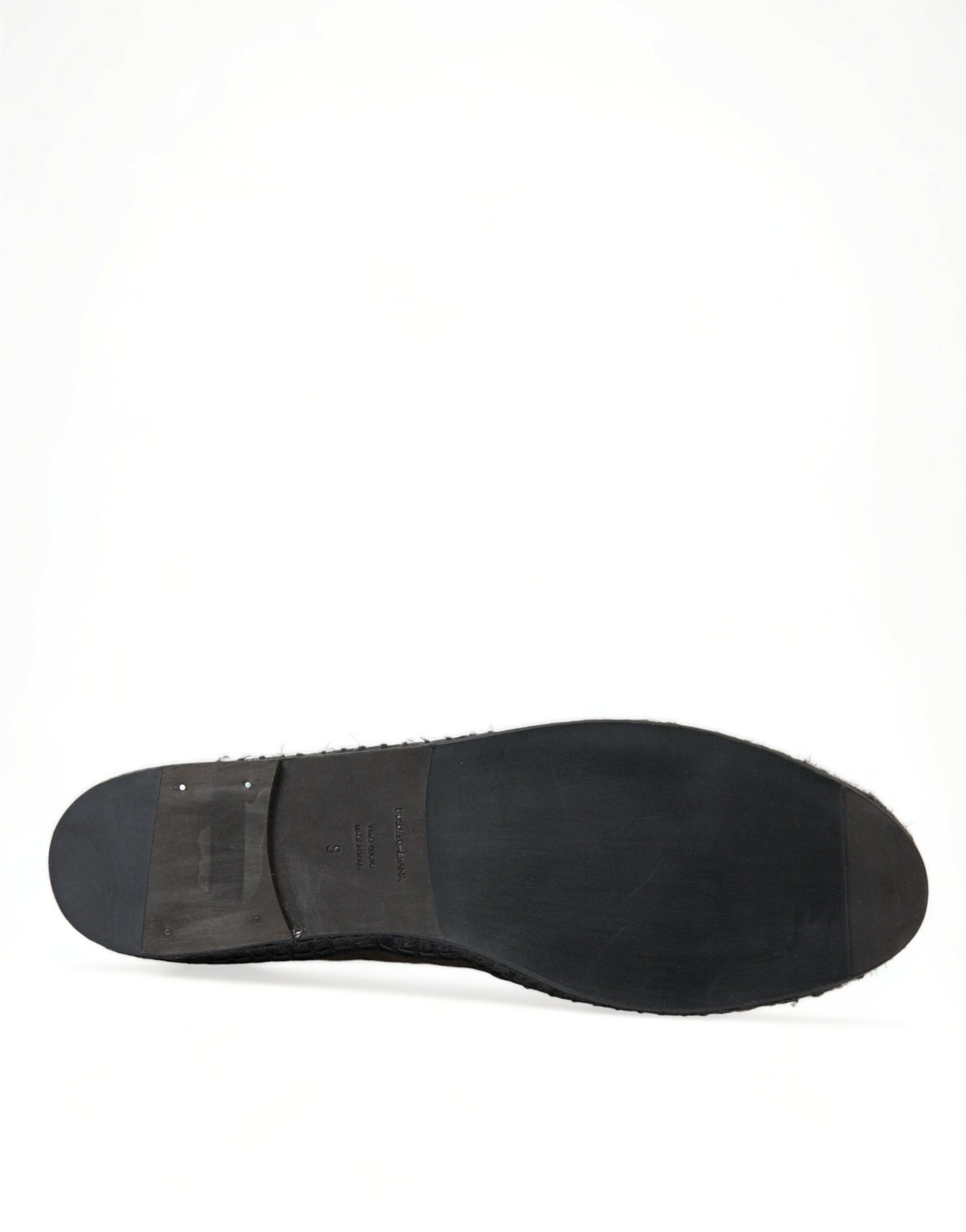 Dolce & Gabbana Black Exotic Leather Espadrilles Slip On Shoes | Regal Royce