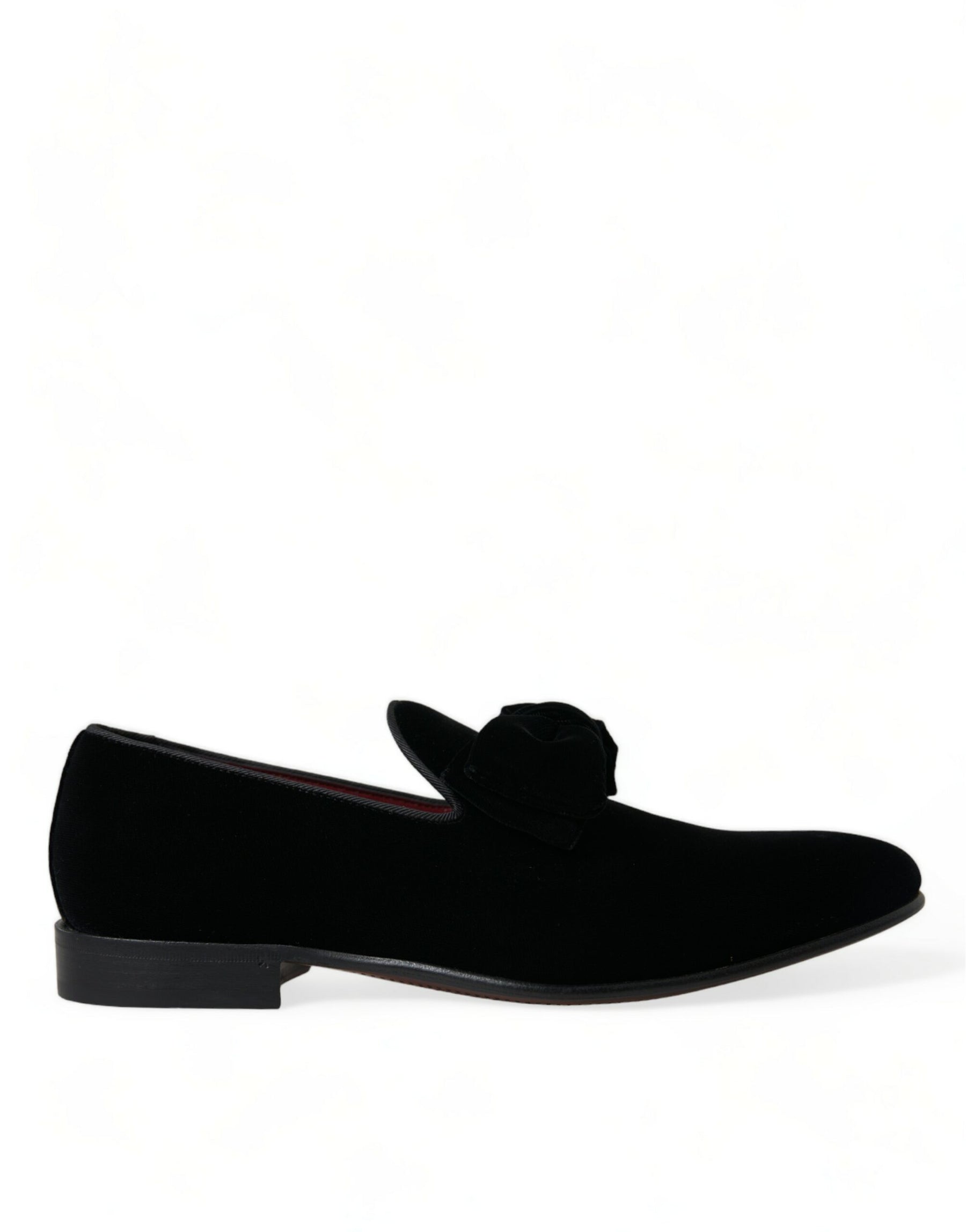Dolce & Gabbana Black Velvet Loafers Formal Dress Shoes | Regal Royce