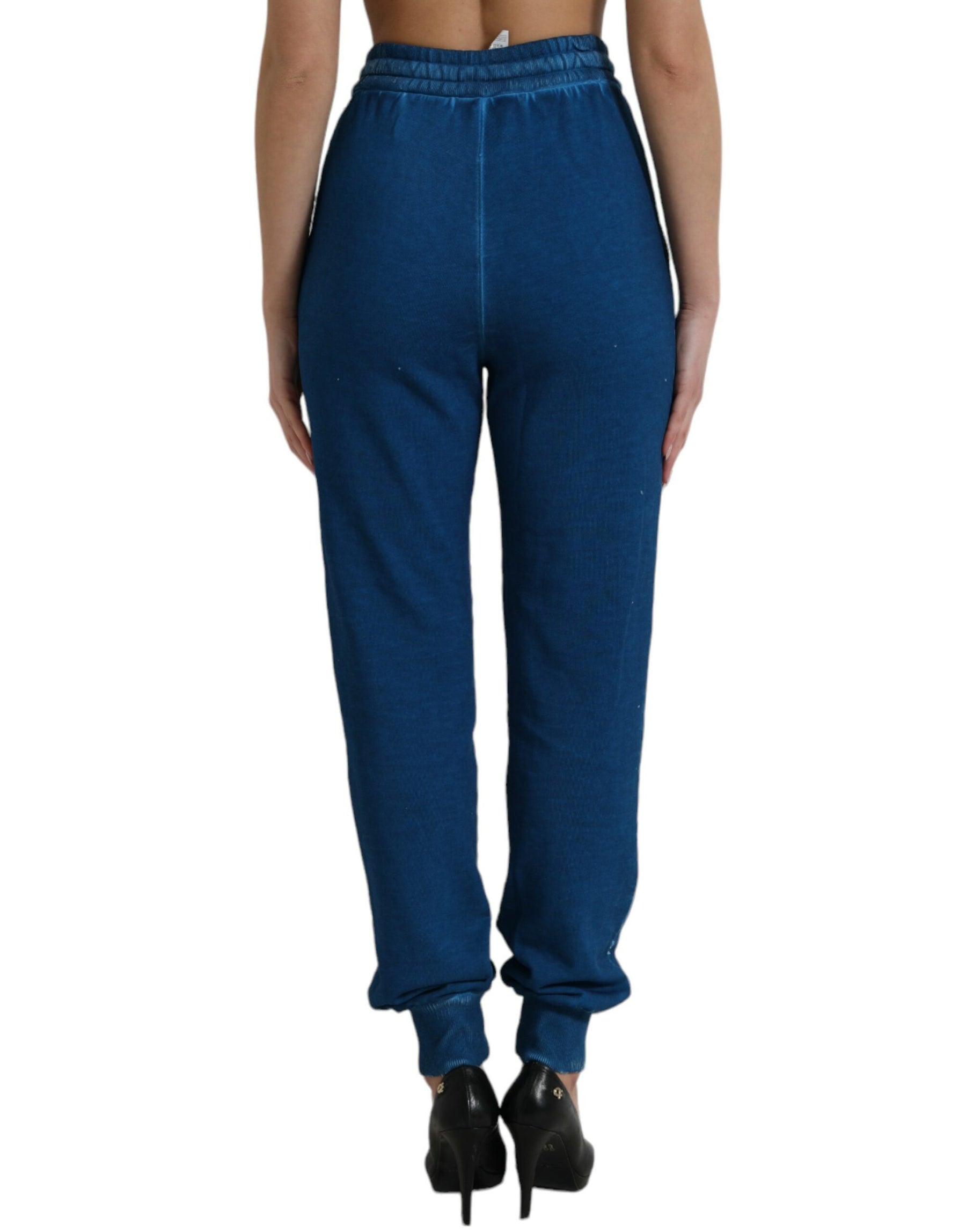 Dolce & Gabbana Blue Logo Cotton Jogger Sweatpants Pants | Regal Royce