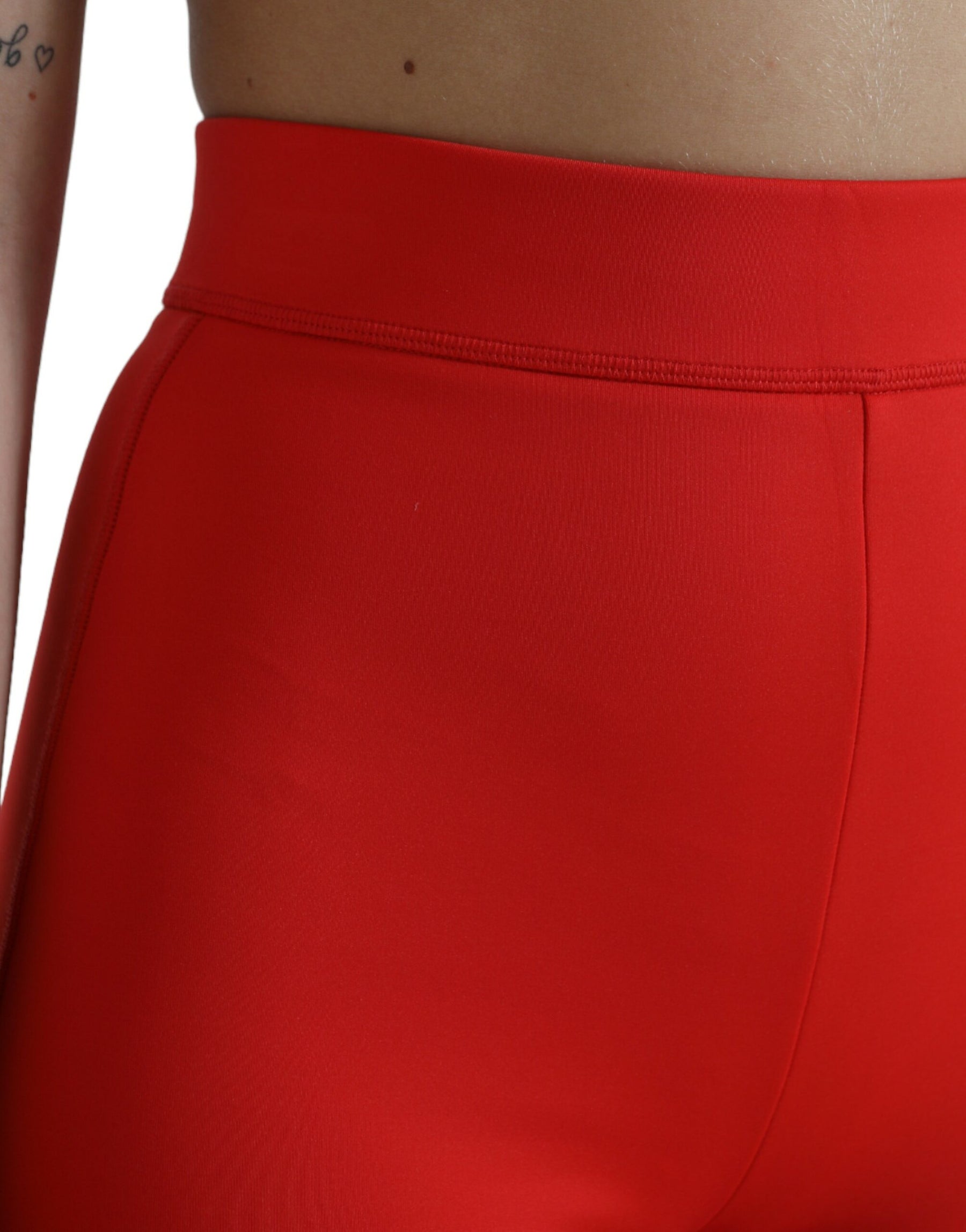 Dolce & Gabbana Red Nylon Stretch Slim Leggings Pants | Regal Royce