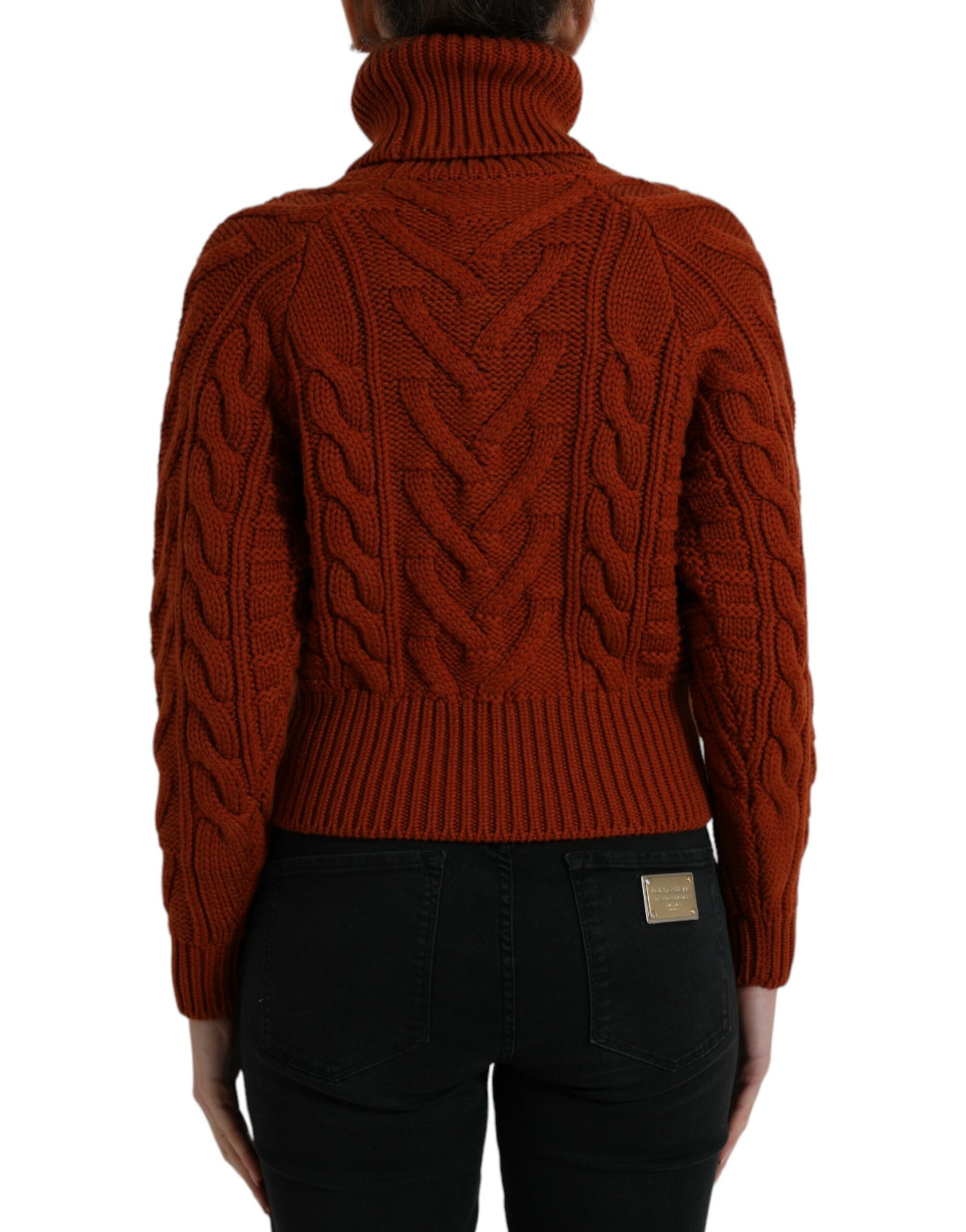 Dolce & Gabbana Brown Wool Knit Turtleneck Pullover Sweater | Regal Royce