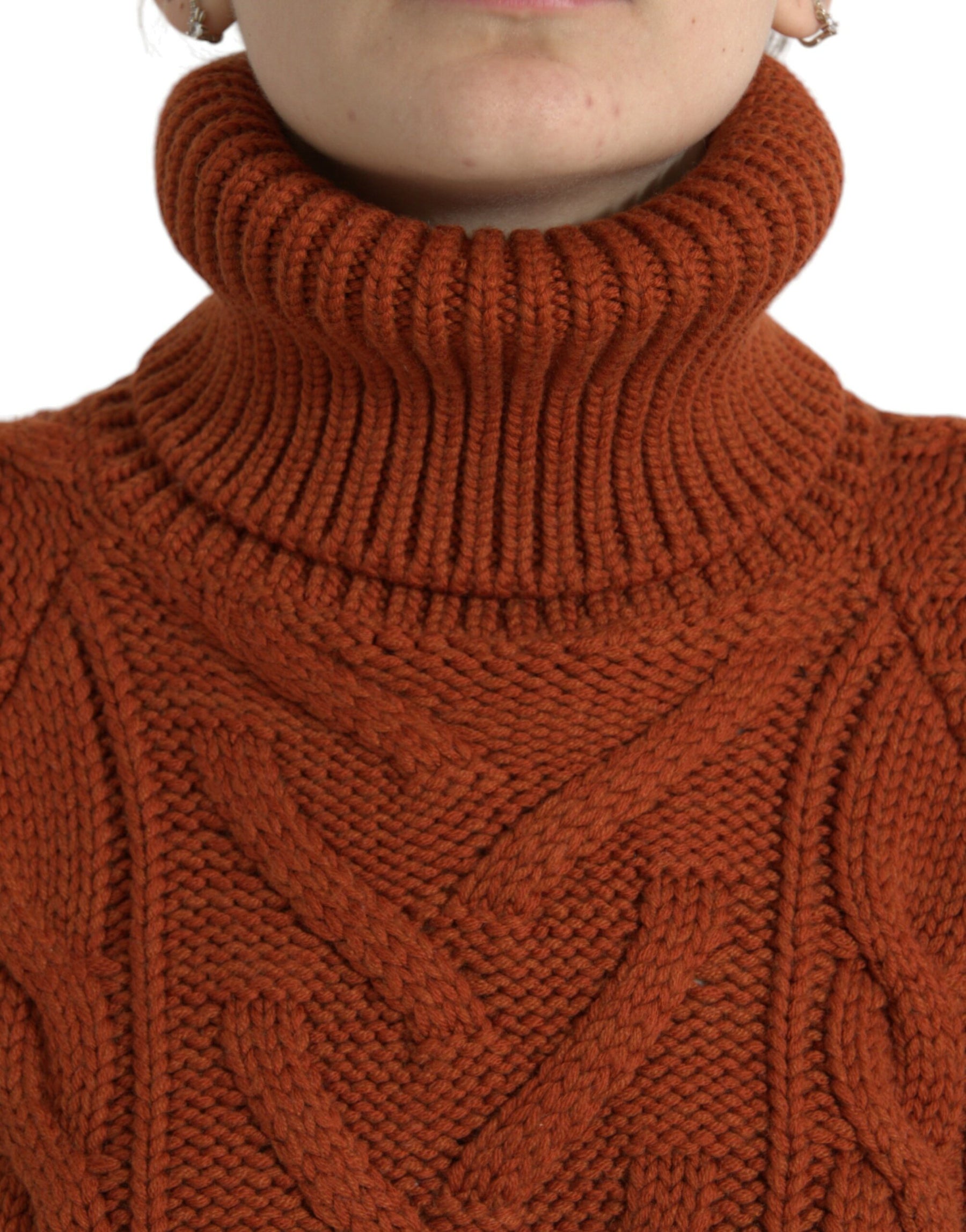 Dolce & Gabbana Brown Wool Knit Turtleneck Pullover Sweater | Regal Royce
