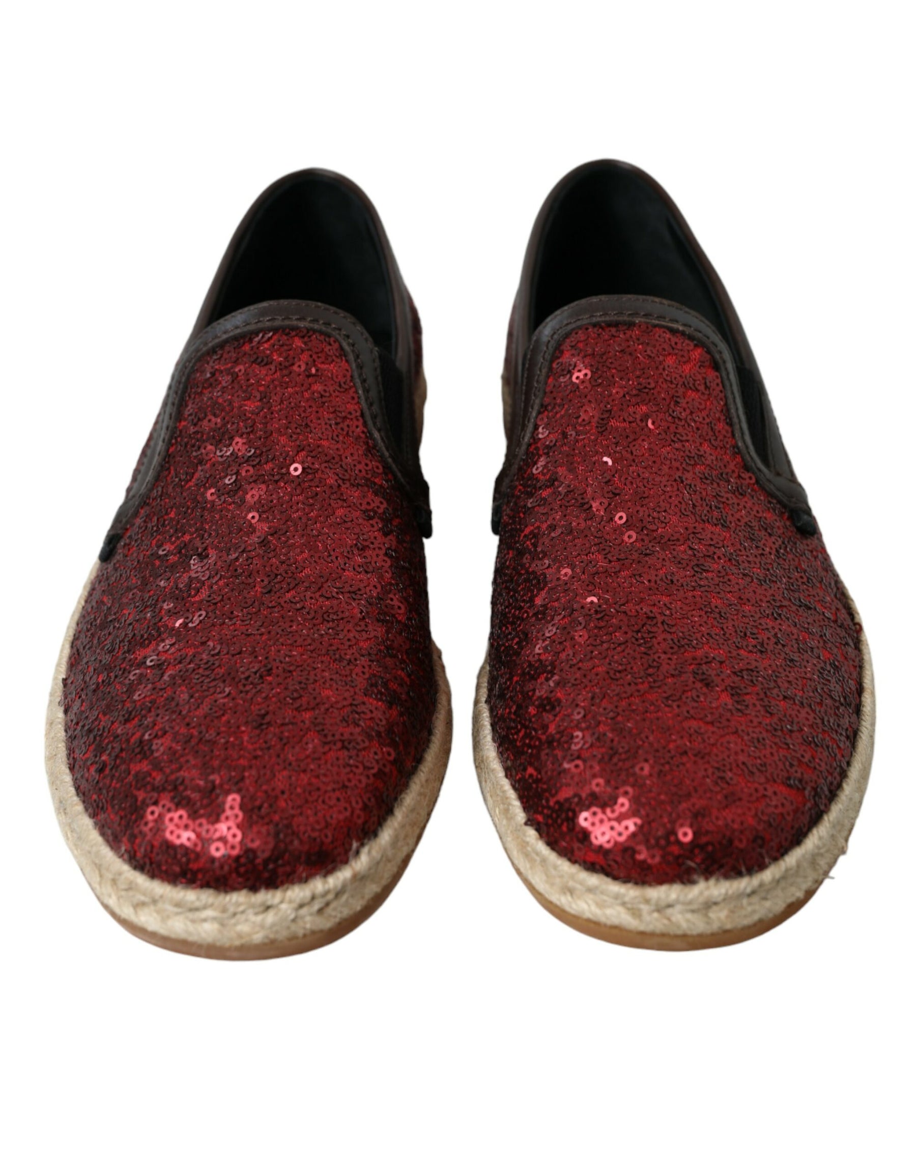 Dolce & Gabbana Red Sequined Loafers Slippers Men Shoes | Regal Royce