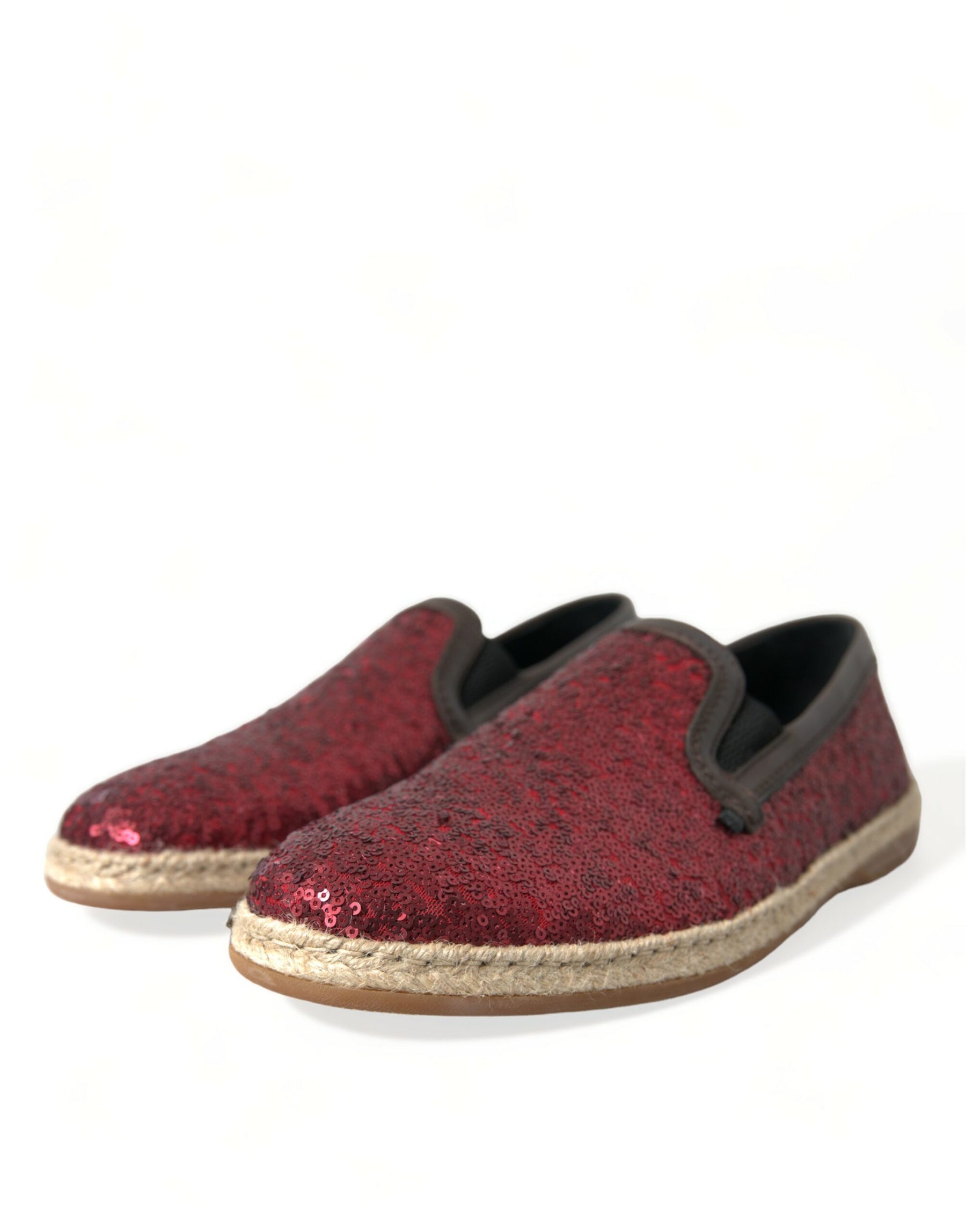 Dolce & Gabbana Red Sequined Loafers Slippers Men Shoes | Regal Royce