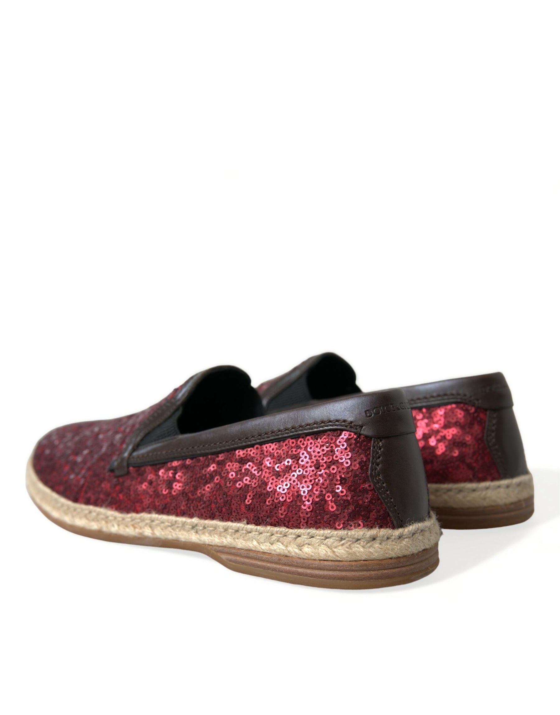 Dolce & Gabbana Red Sequined Loafers Slippers Men Shoes | Regal Royce