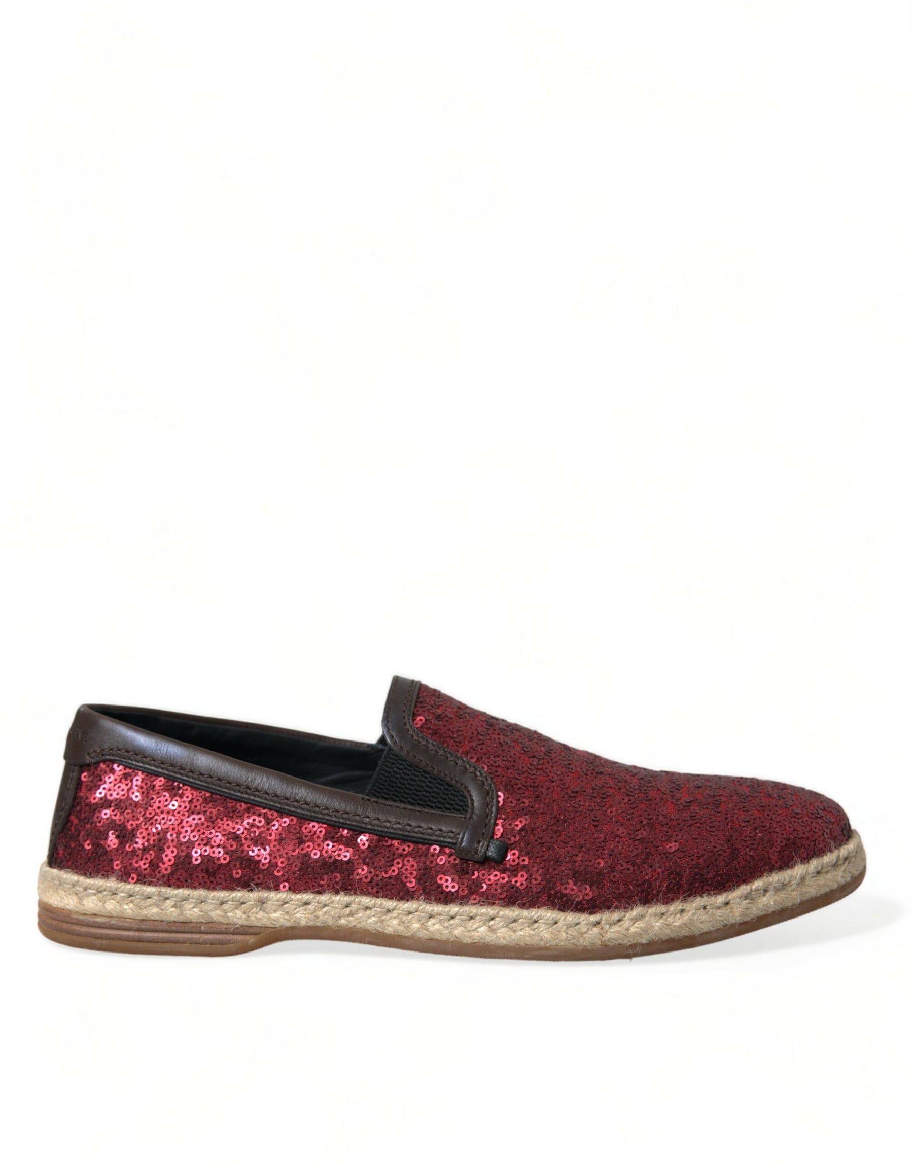 Dolce & Gabbana Red Sequined Loafers Slippers Men Shoes | Regal Royce