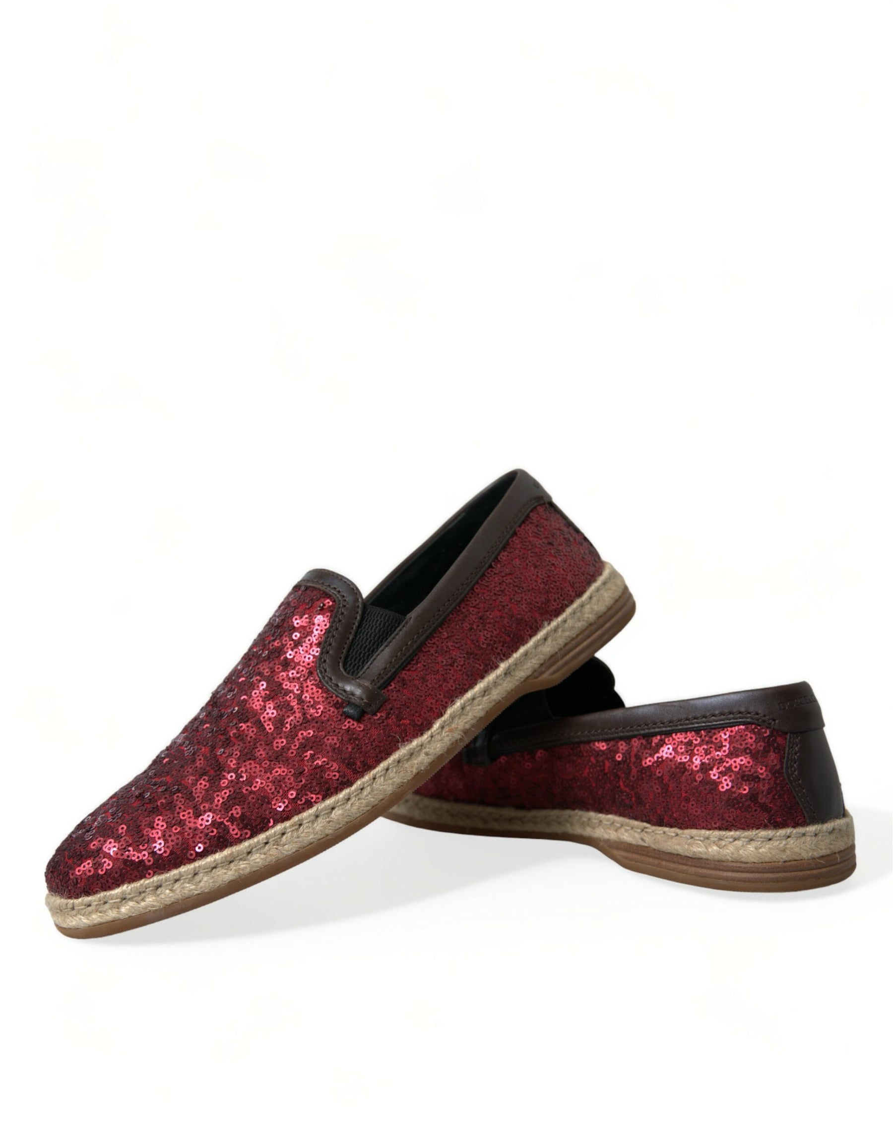 Dolce & Gabbana Red Sequined Loafers Slippers Men Shoes | Regal Royce