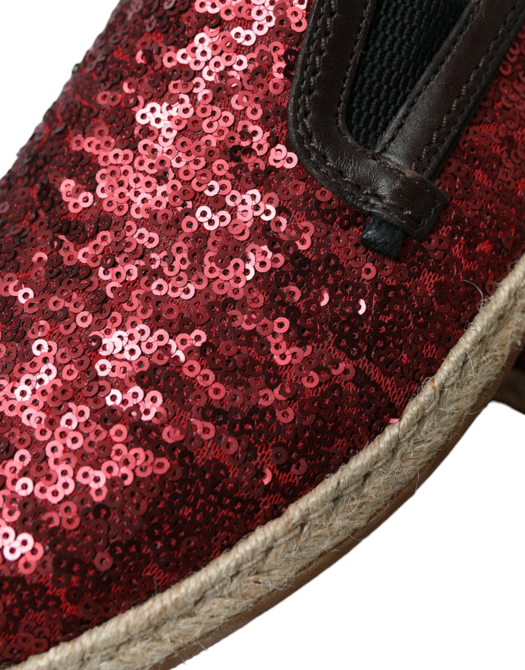 Dolce & Gabbana Red Sequined Loafers Slippers Men Shoes | Regal Royce