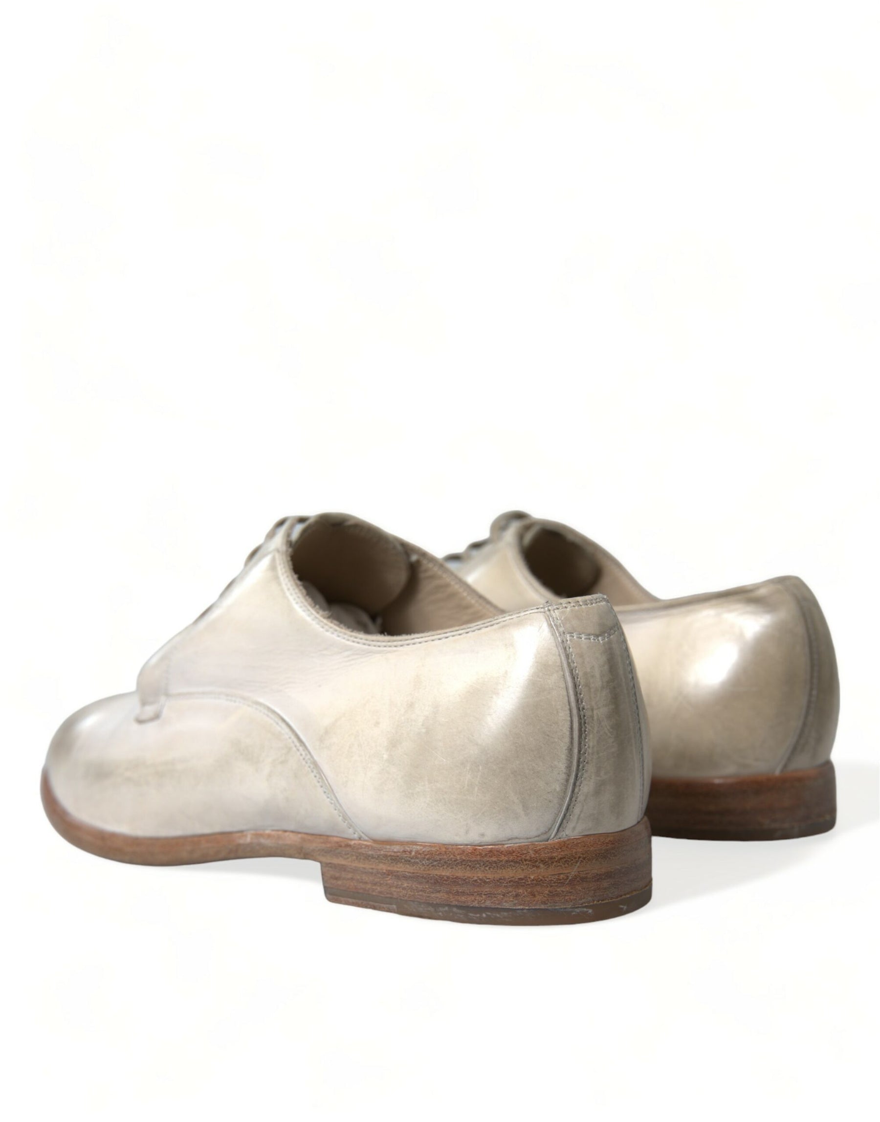 Dolce & Gabbana White Distressed Leather Derby Dress Shoes | Regal Royce