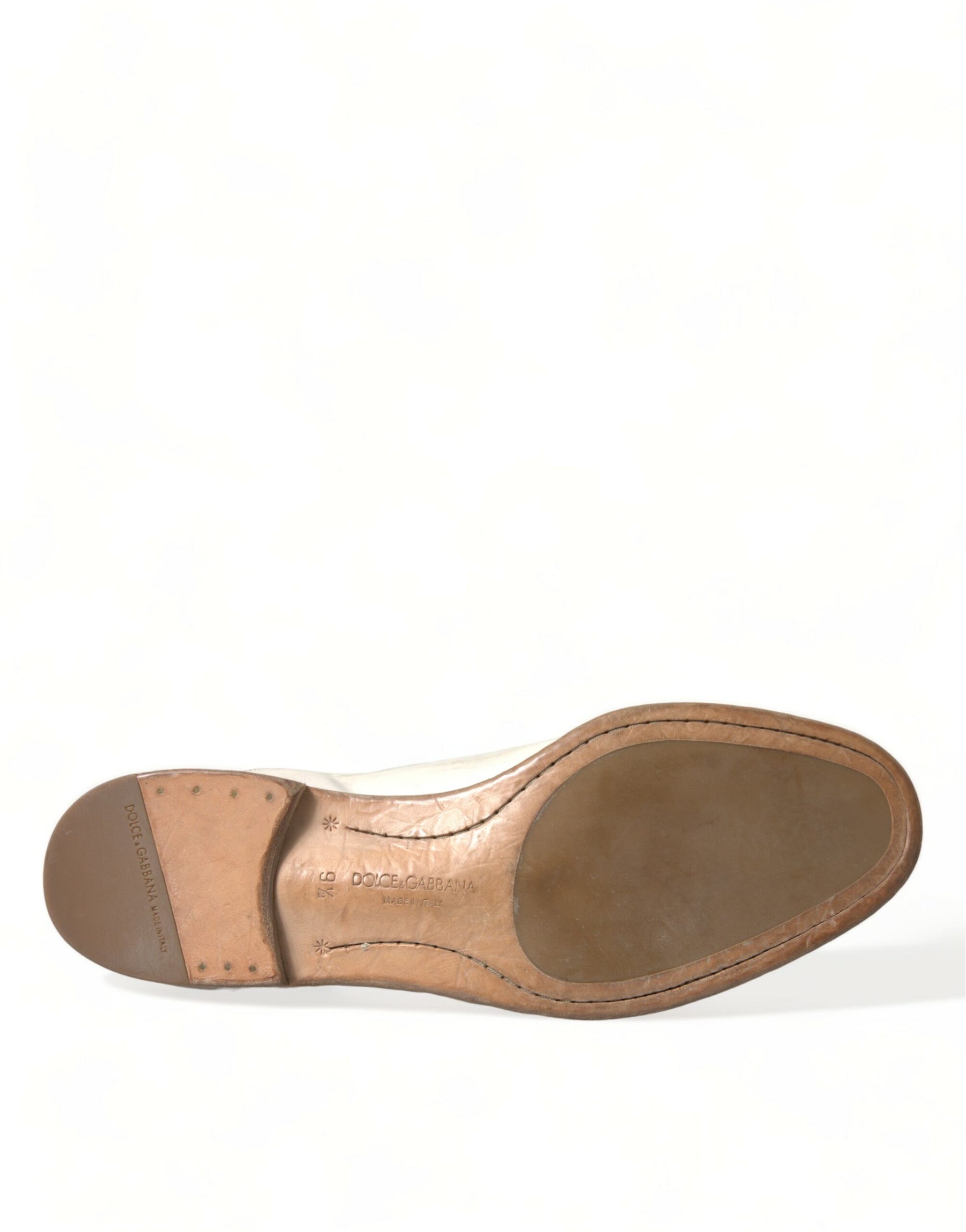 Dolce & Gabbana White Distressed Leather Derby Dress Shoes | Regal Royce