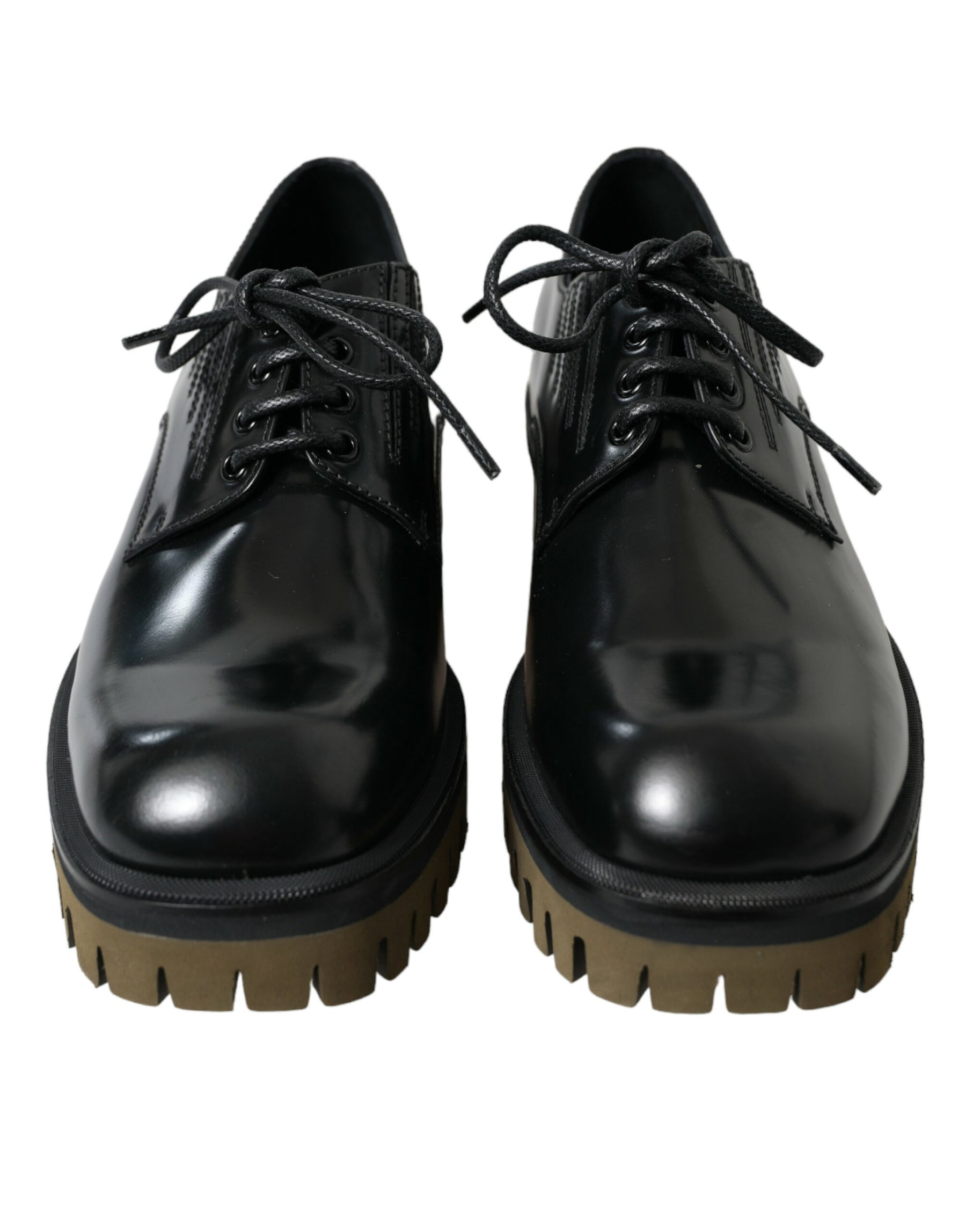 Dolce & Gabbana Black Leather Lace Up Derby Men Dress Shoes | Regal Royce