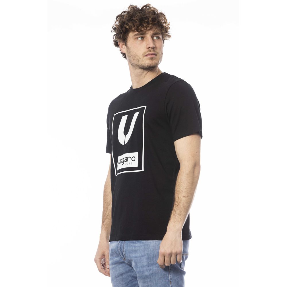 Ungaro Sport Black Cotton Men T-Shirt | Regal Royce