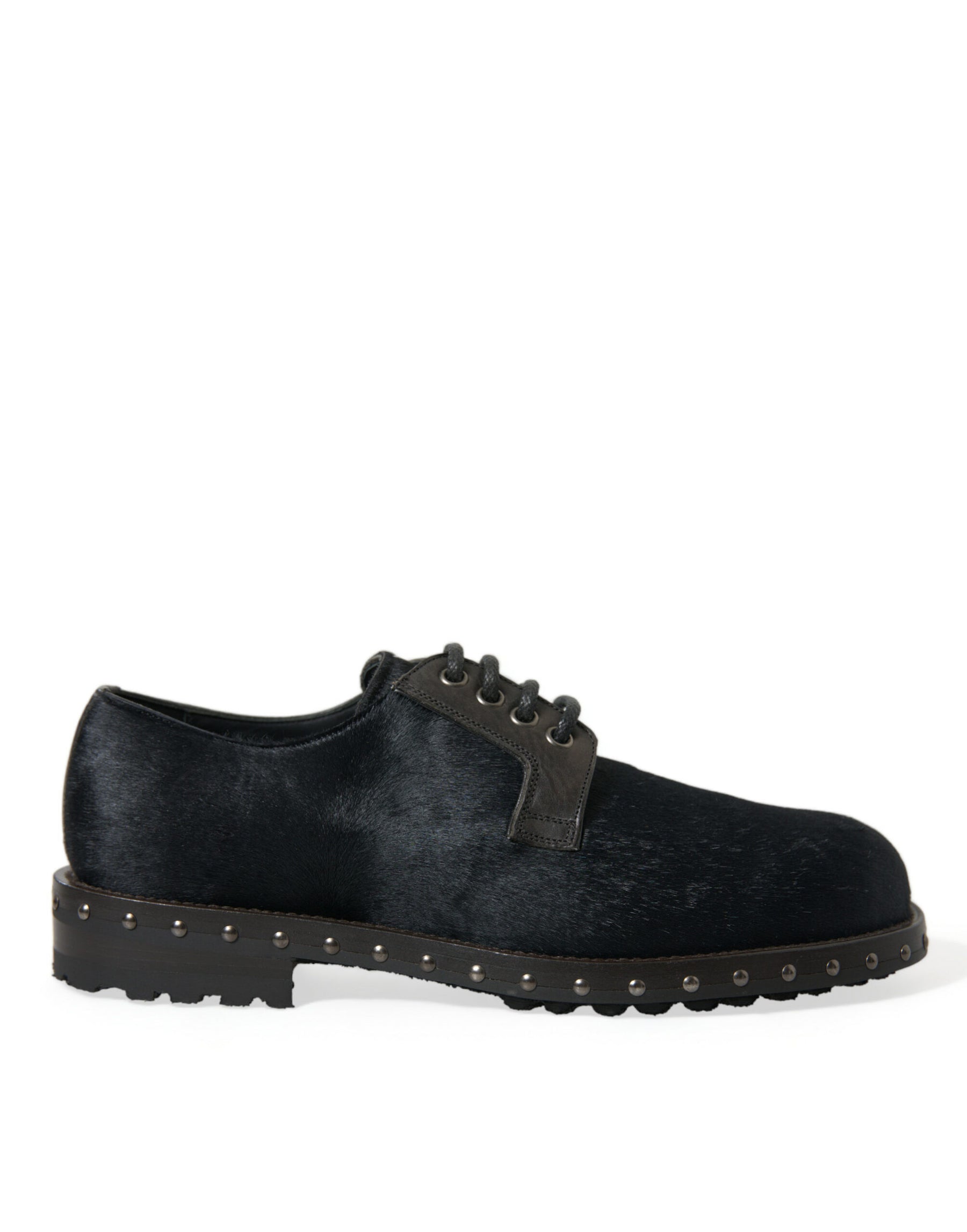Dolce & Gabbana Black Stable Fur Derby SAN PIETRO Dress Shoes | Regal Royce