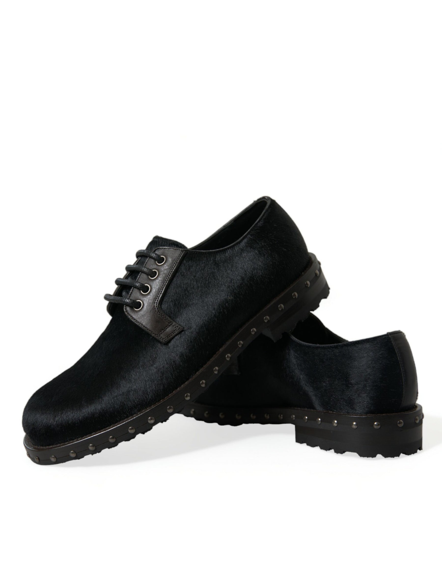 Dolce & Gabbana Black Stable Fur Derby SAN PIETRO Dress Shoes | Regal Royce