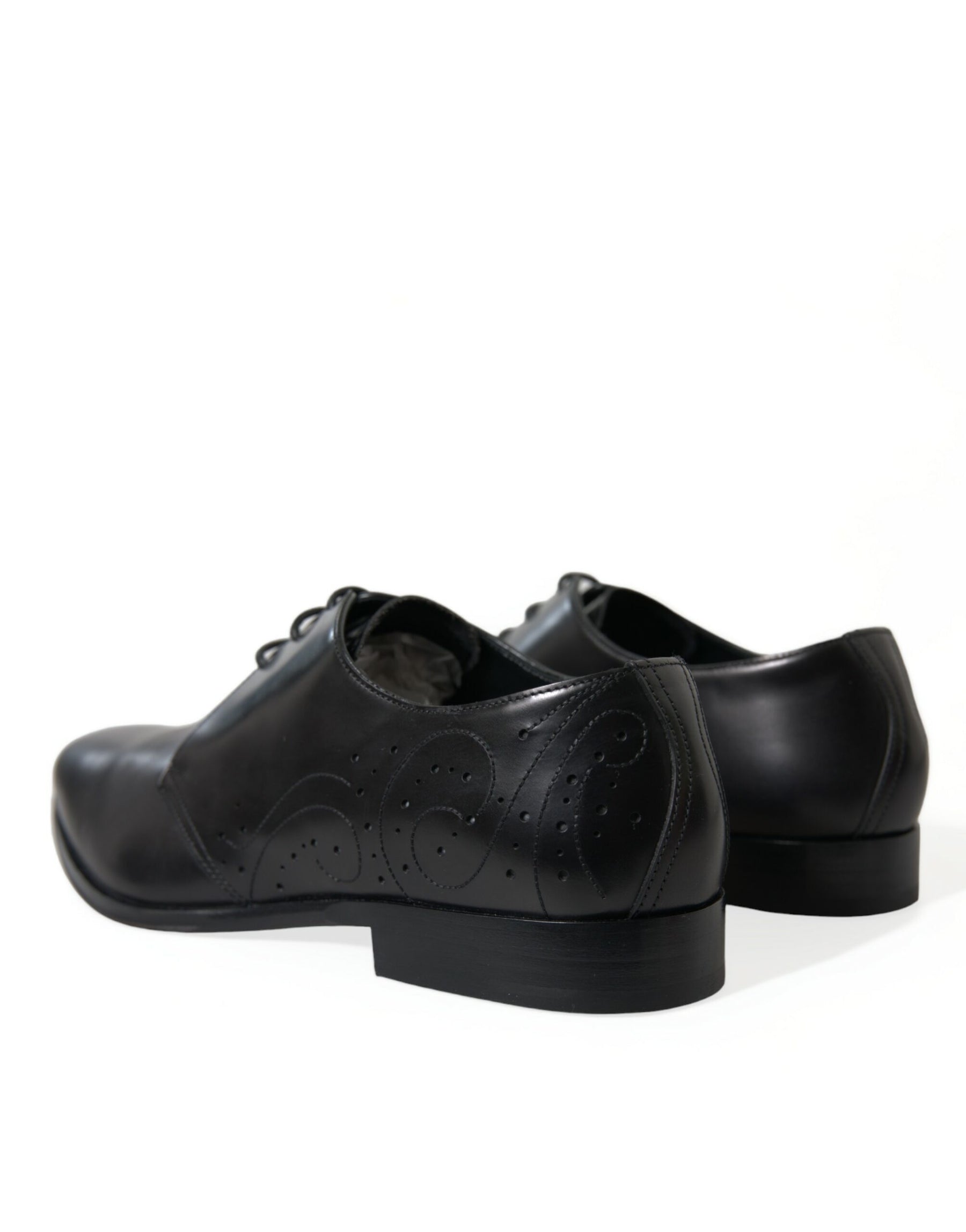 Dolce & Gabbana Black Leather Lace Up Formal Derby Dress Shoes | Regal Royce