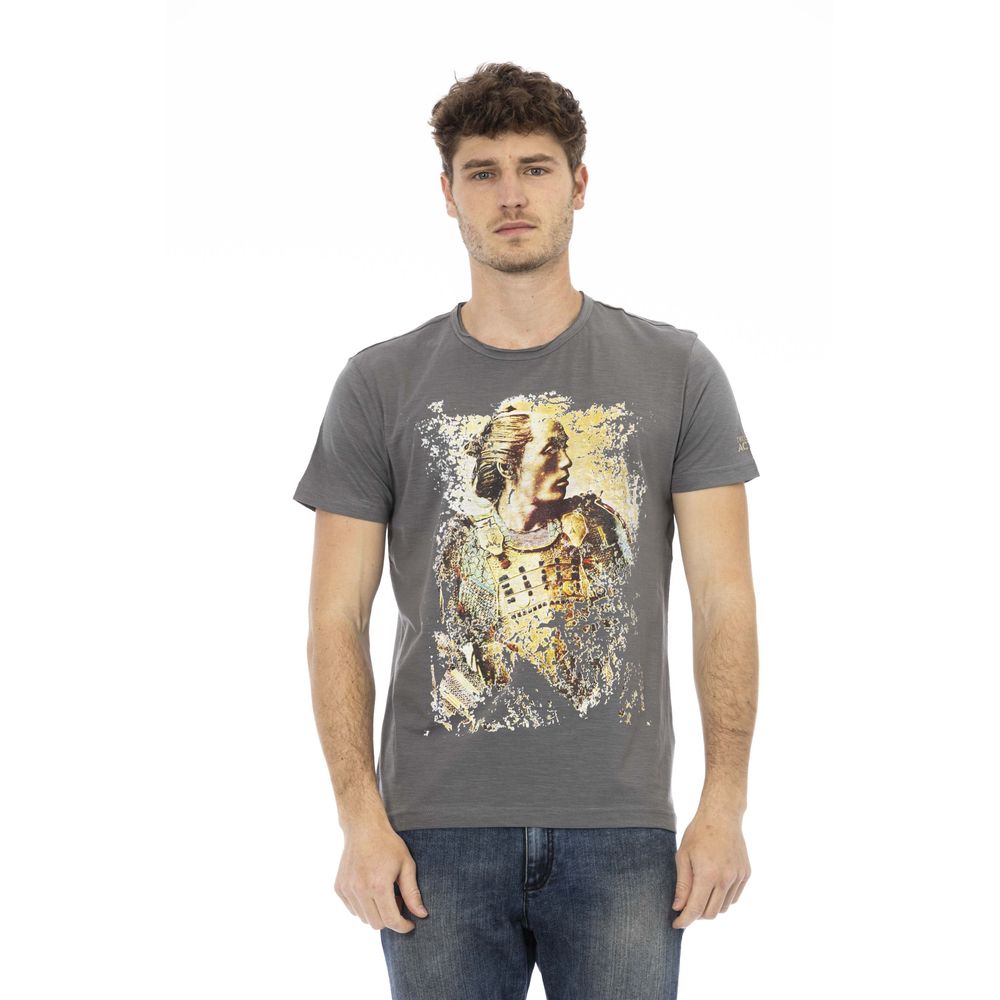 Trussardi Action Gray Cotton Men Short Sleeve T-Shirt | Regal Royce