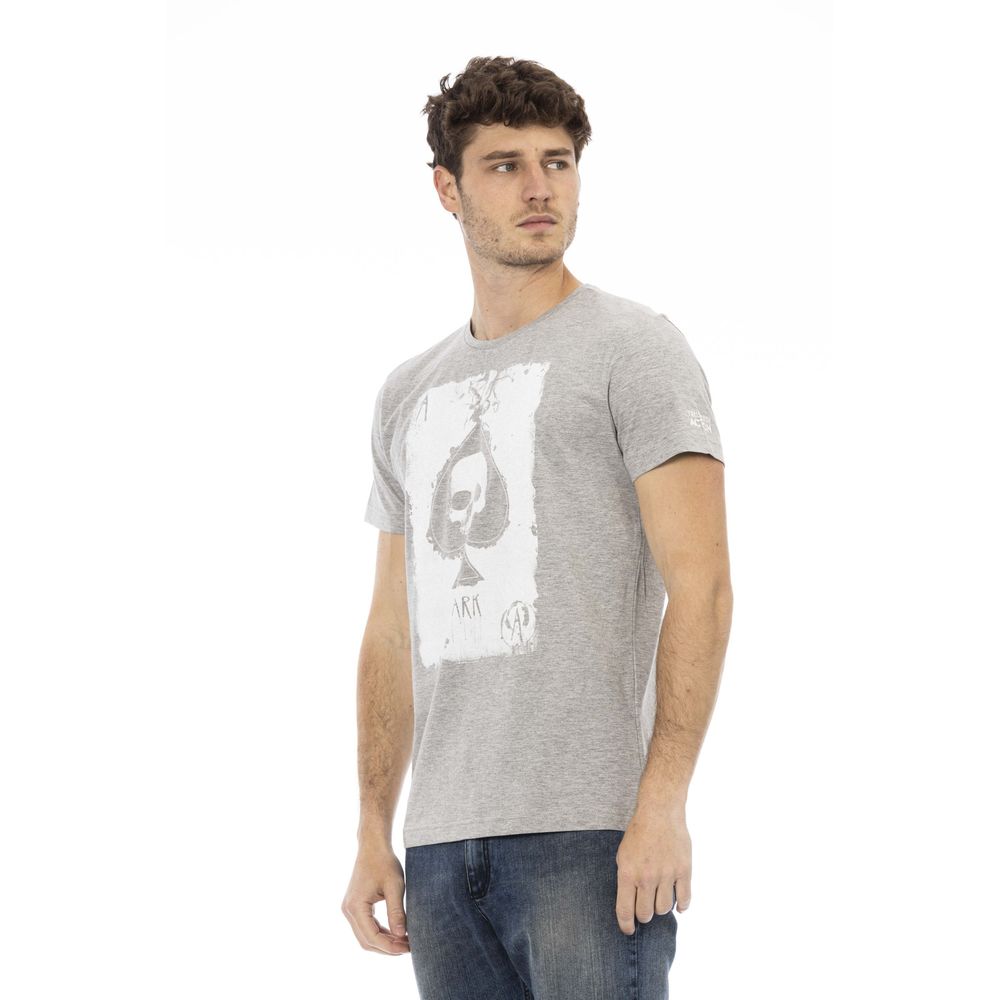 Trussardi Action Gray Cotton Men T-Shirt | Regal Royce