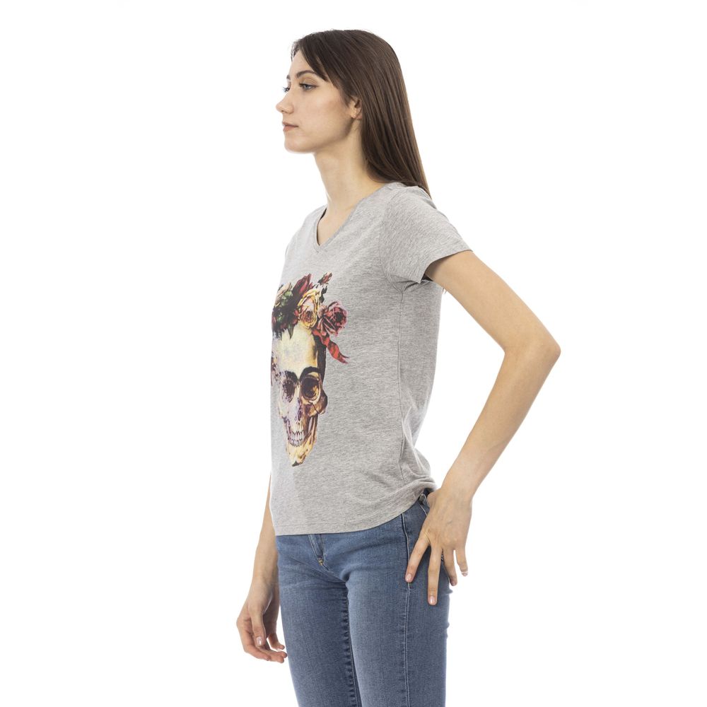 Trussardi Action Gray Cotton Women Top | Regal Royce
