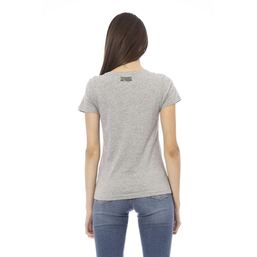 Trussardi Action Gray Cotton Women Top | Regal Royce