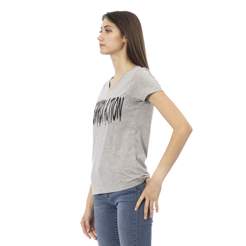 Trussardi Action Gray Cotton Women T-Shirt | Regal Royce
