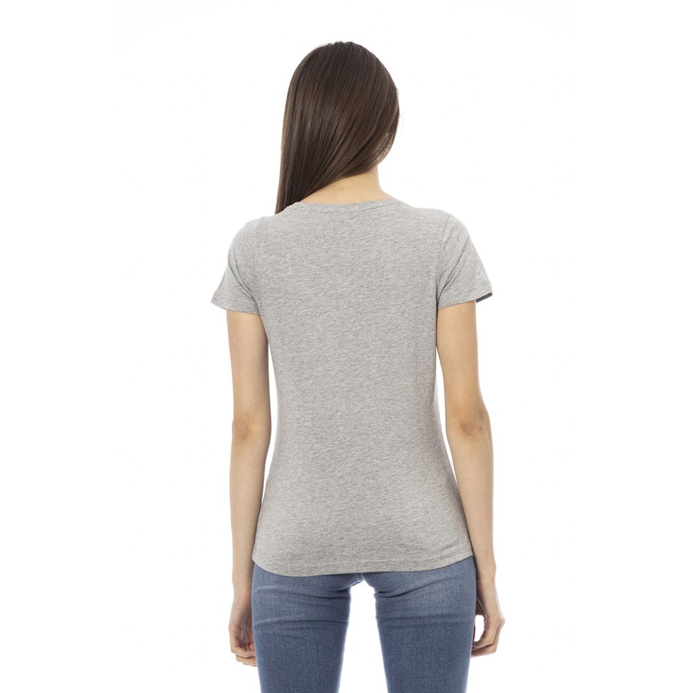 Trussardi Action Gray Cotton Women T-Shirt | Regal Royce