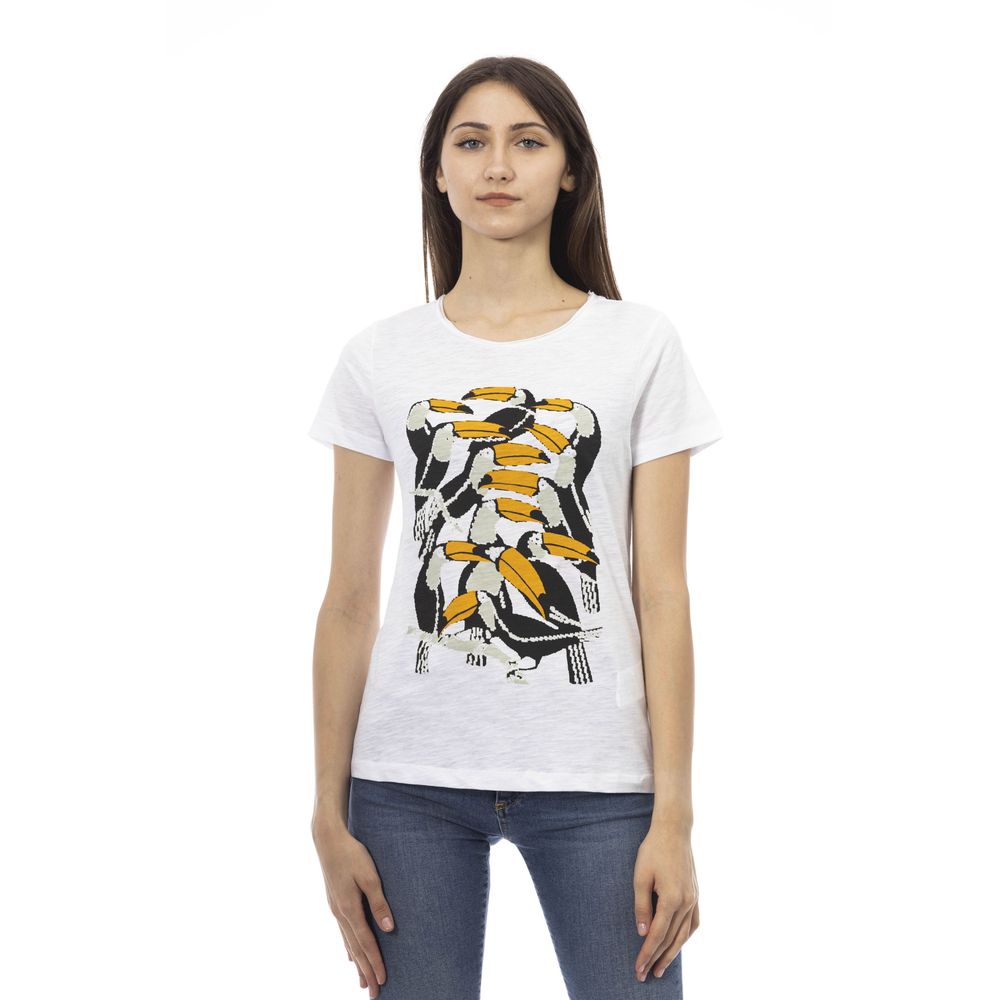 Trussardi Action White Cotton Women T-Shirt | Regal Royce
