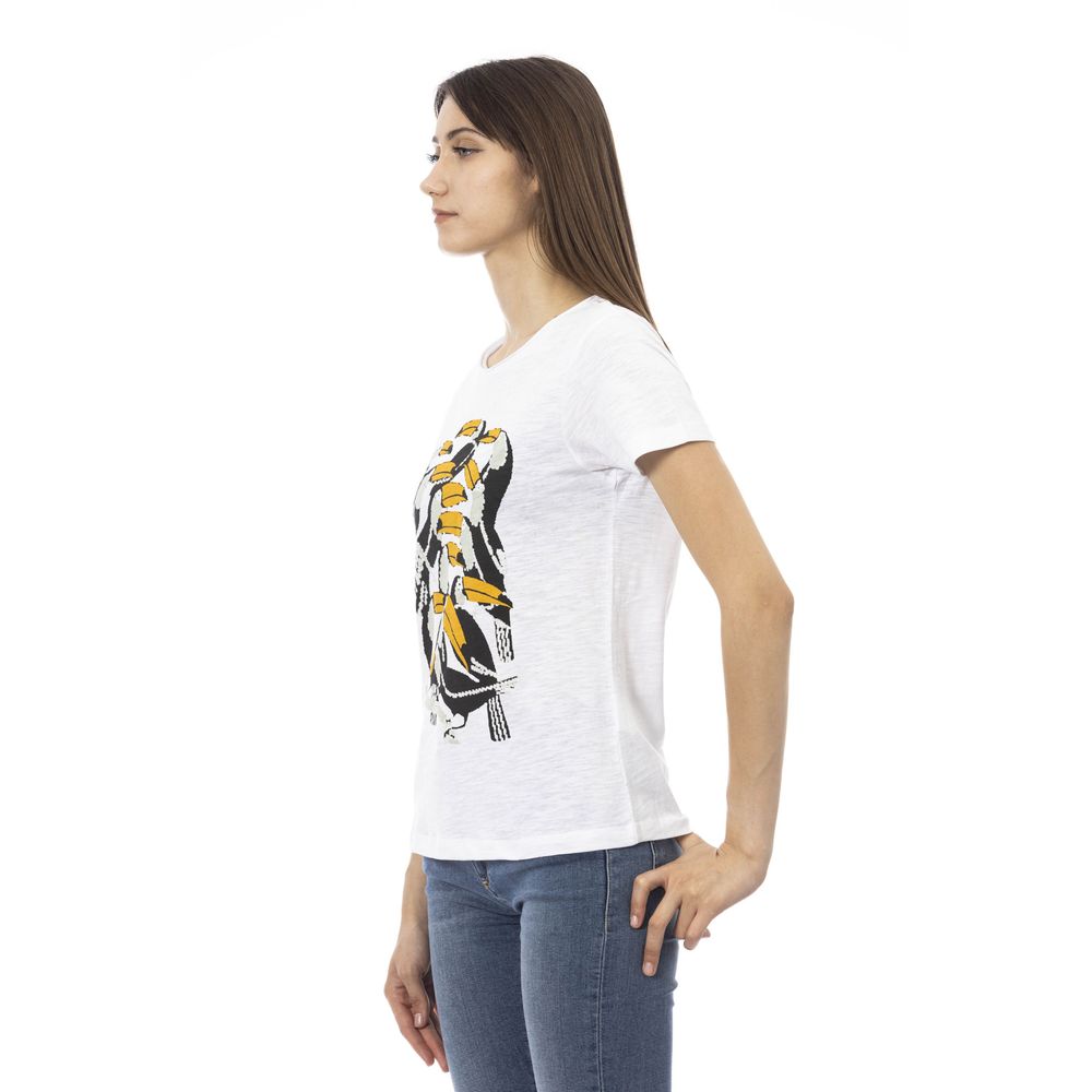 Trussardi Action White Cotton Women T-Shirt | Regal Royce