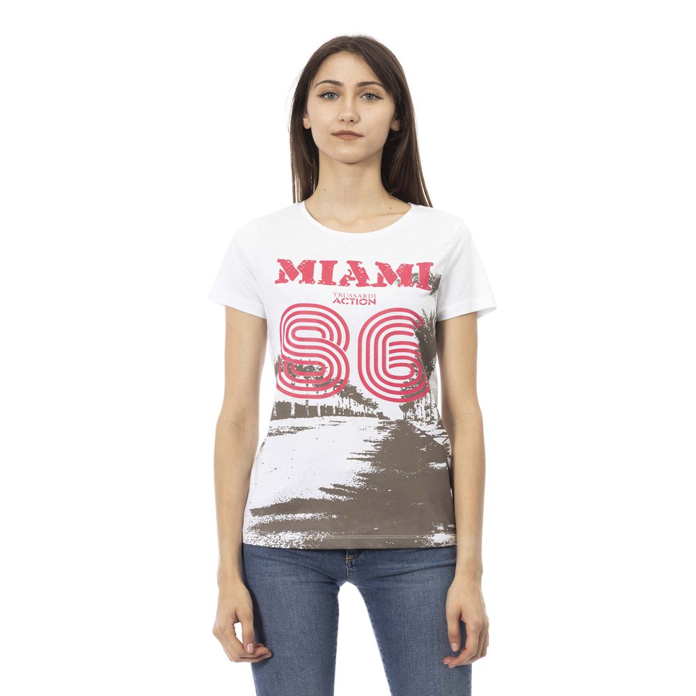 Trussardi Action White Cotton Women T-Shirt | Regal Royce