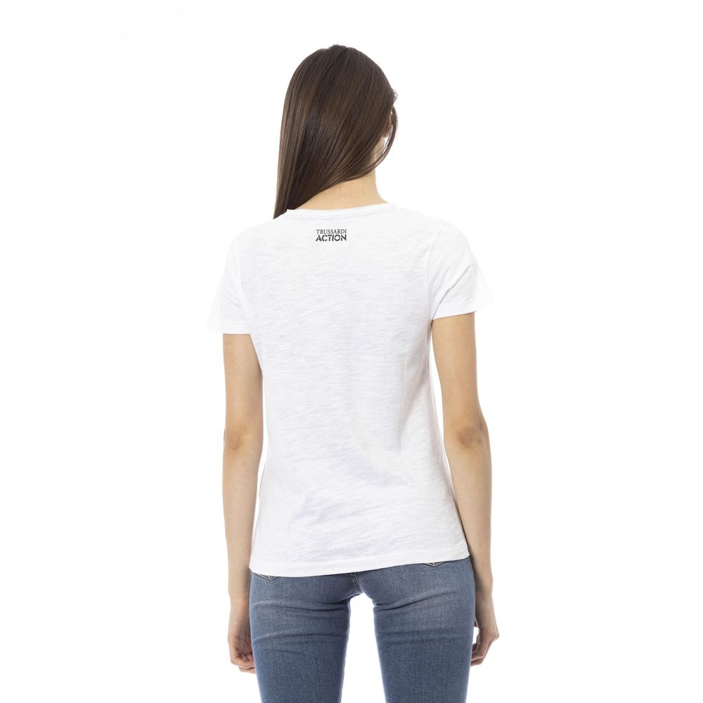 Trussardi Action White Cotton Women T-Shirt | Regal Royce