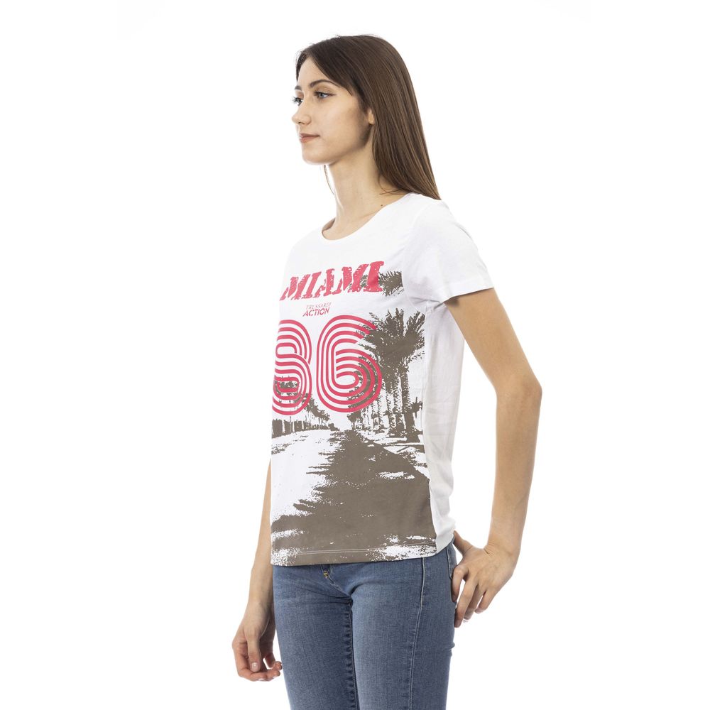 Trussardi Action White Cotton Women T-Shirt | Regal Royce