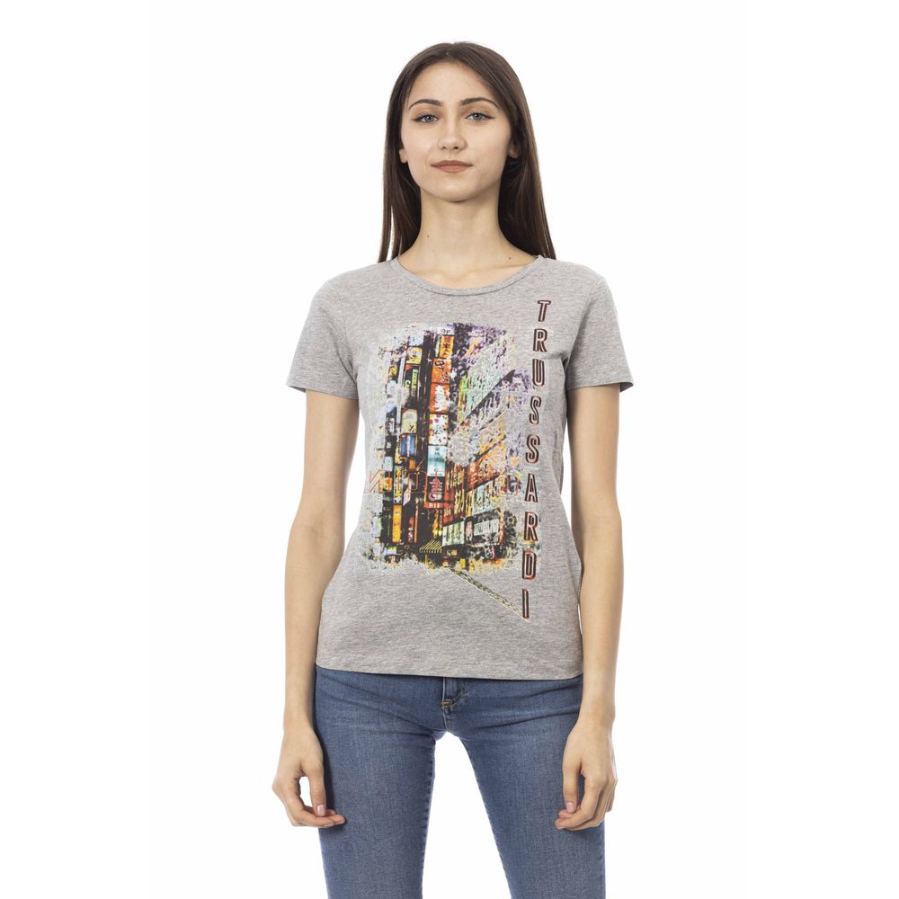Trussardi Action Gray Cotton Women T-Shirt | Regal Royce