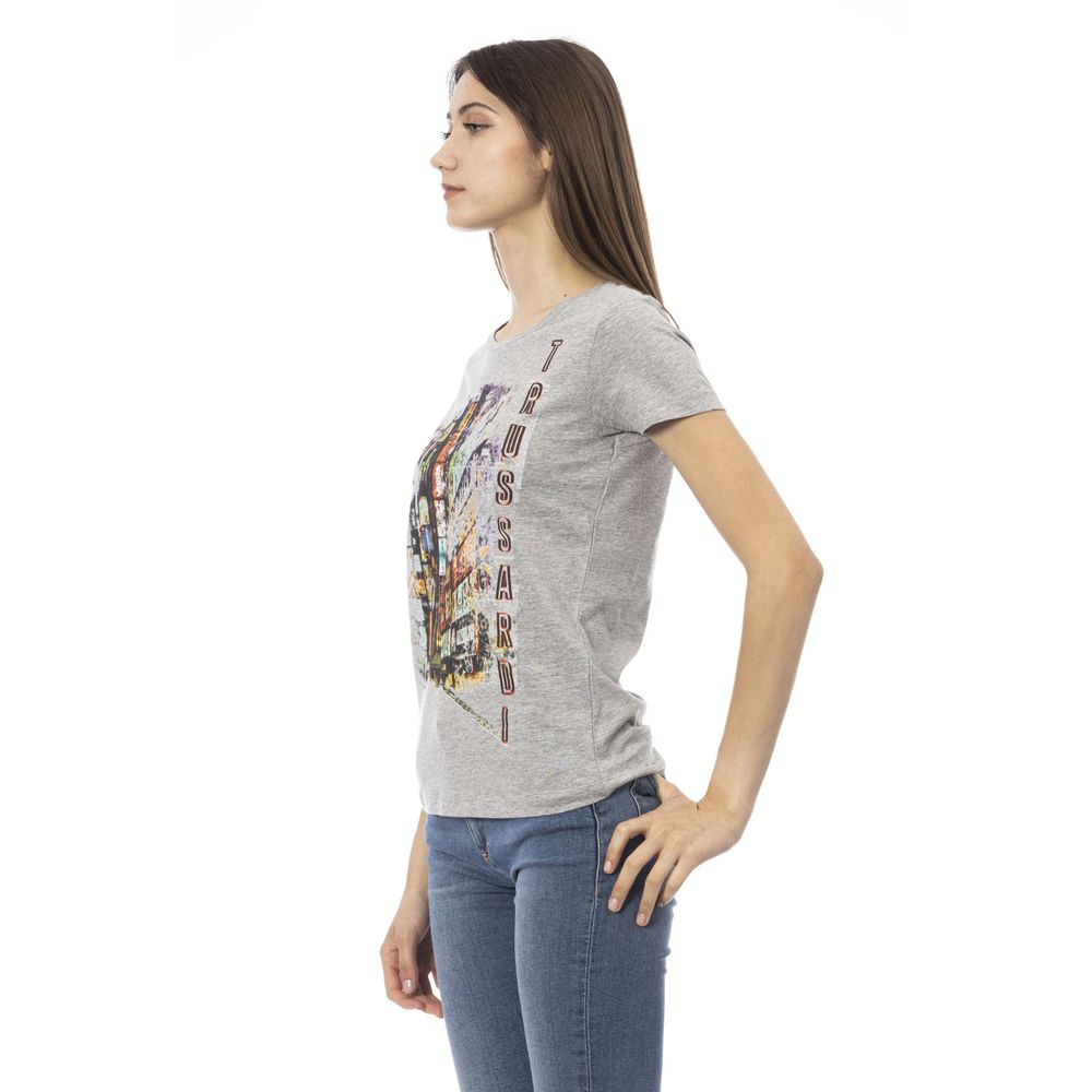 Trussardi Action Gray Cotton Women T-Shirt | Regal Royce