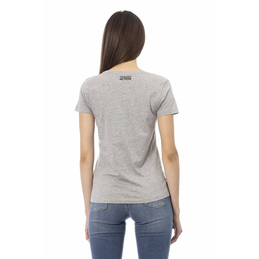 Trussardi Action Gray Cotton Women T-Shirt | Regal Royce