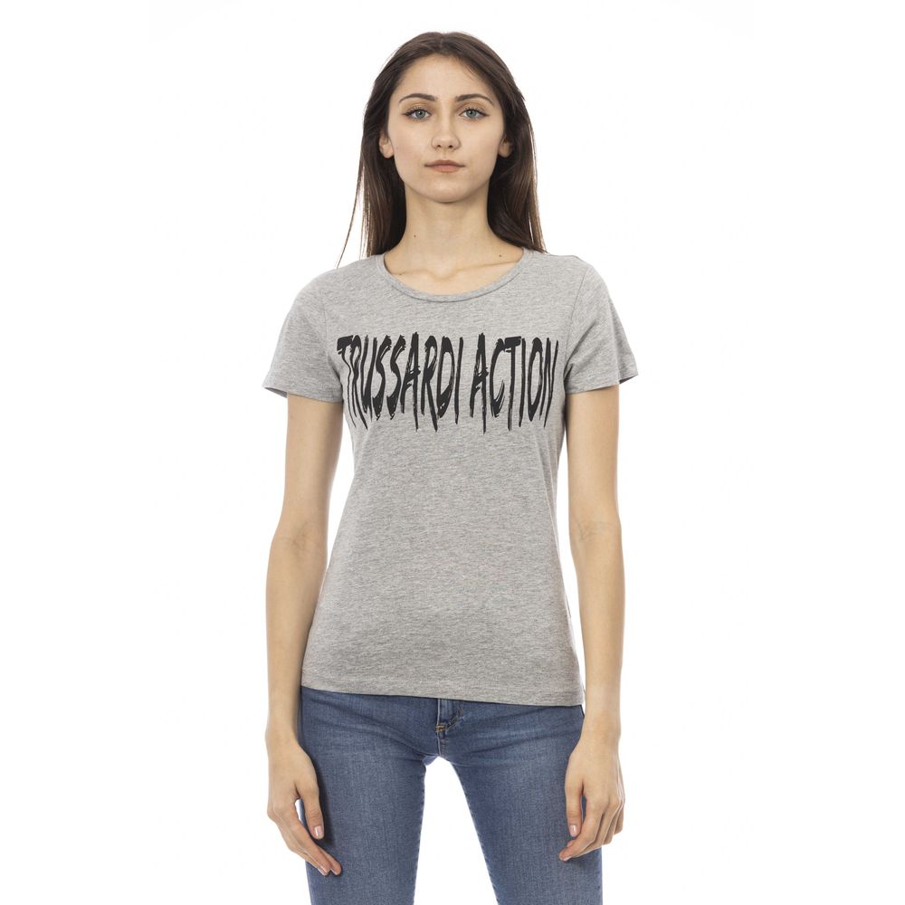 Trussardi Action Gray Cotton Women T-Shirt | Regal Royce