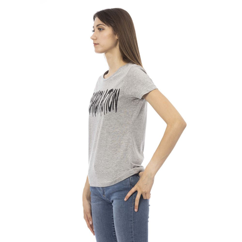 Trussardi Action Gray Cotton Women T-Shirt | Regal Royce