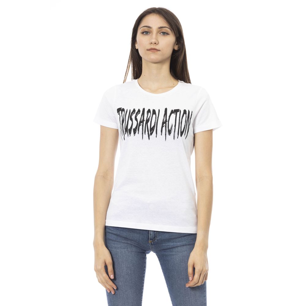 Trussardi Action White Cotton Women T-Shirt | Regal Royce