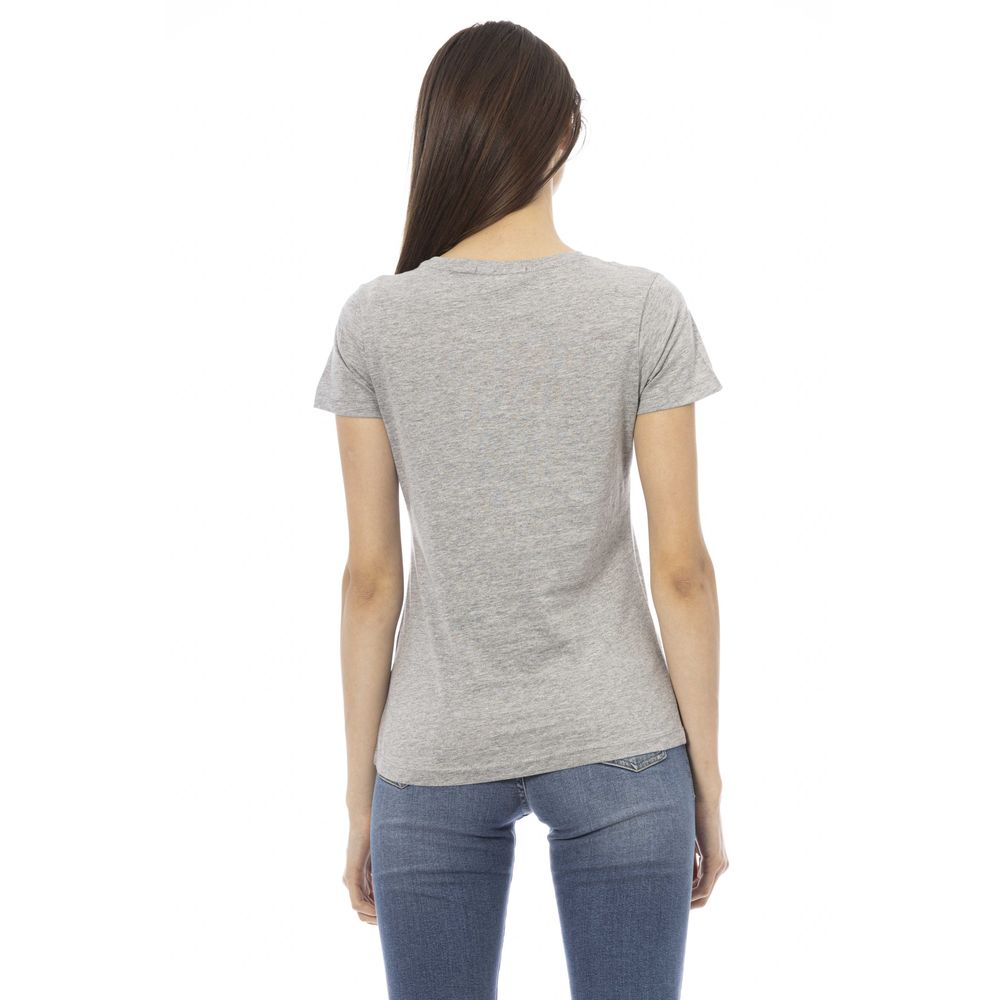 Trussardi Action Gray Cotton Women T-Shirt | Regal Royce
