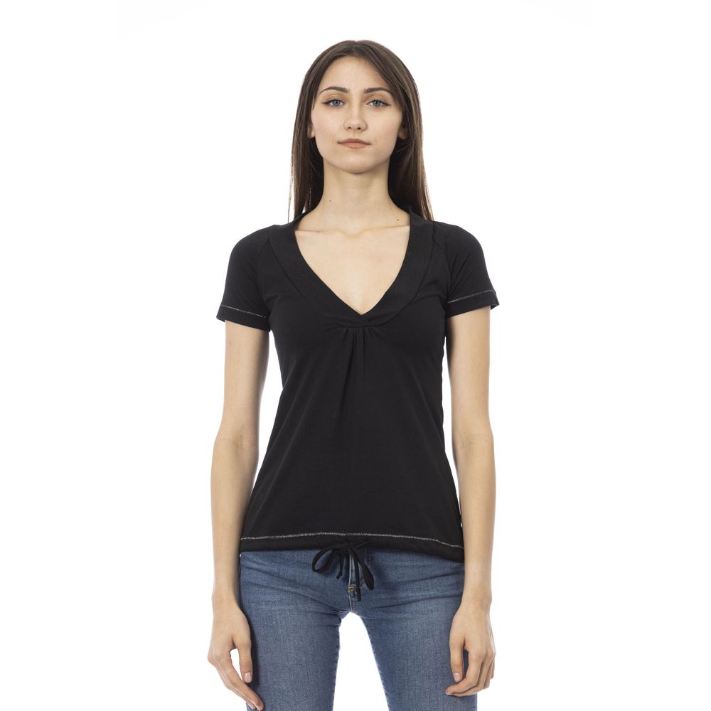 Trussardi Action Black Cotton Women T-Shirt | Regal Royce